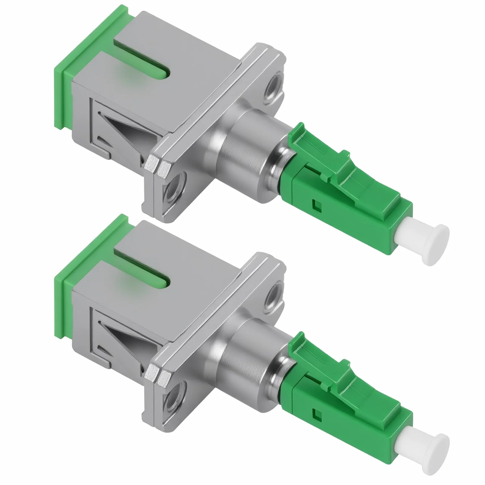 Adaptador de fibra óptica SC/APC hembra a LC/APC macho monomodo híbrido, LC a SC, bajas pérdidas