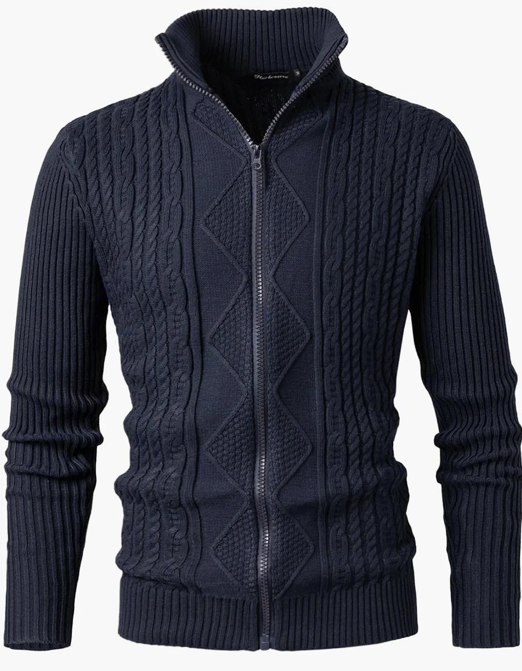 Chaqueta Punto Hombre Color SóLido Cremallera Punto Cable Slim Fit JerséIs Suéter Cardigan Outwear Rebecas Tops