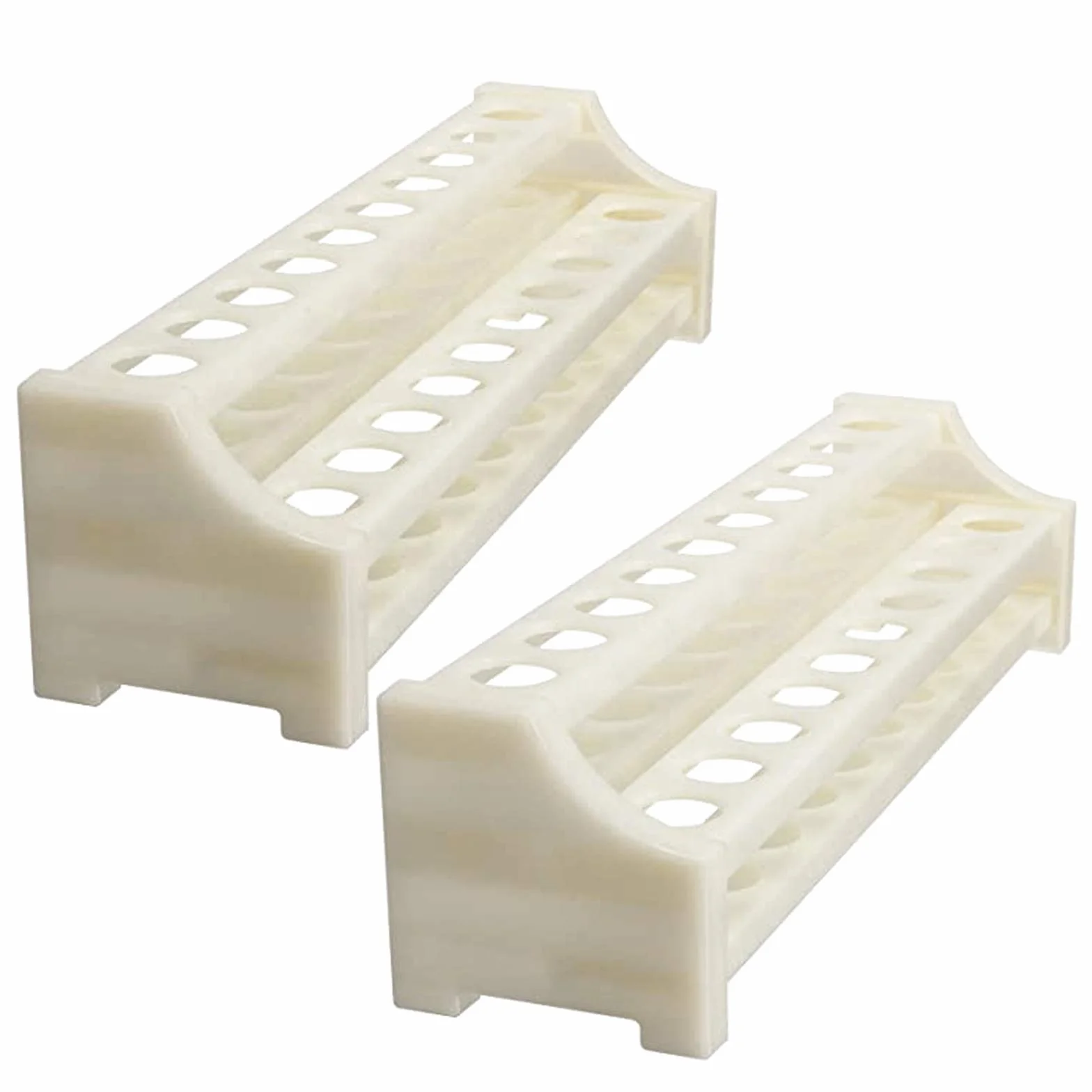 Soporte de Tubo de Ensayo de Plástico Blanco 2 Capas para 15mm Tubo de Ensayo