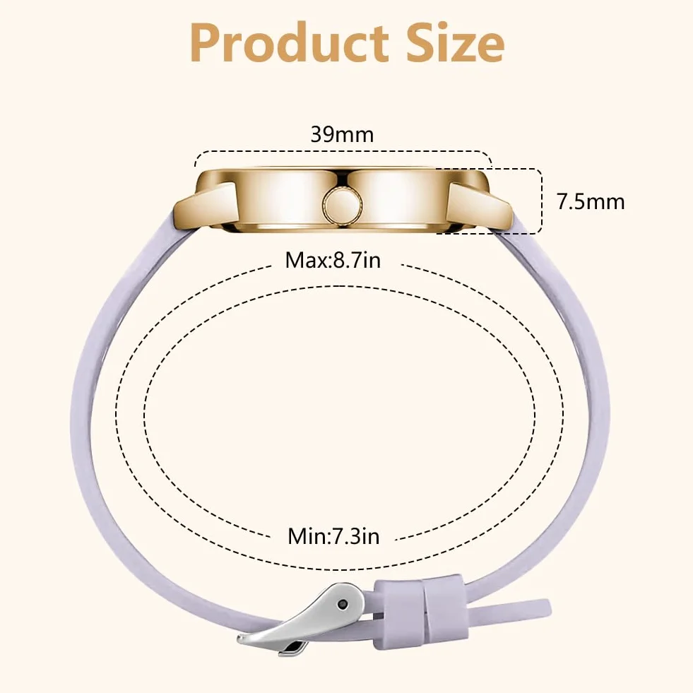 OFFCUP Reloj de Cuero para Mujer, Reloj de Analógico Cuarzo con Esfera Estrellada, Reloj Mujer de 3 manecillas, Reloj de Pulsera Informal de Moda Premium para Mujeres Damas y Niñas