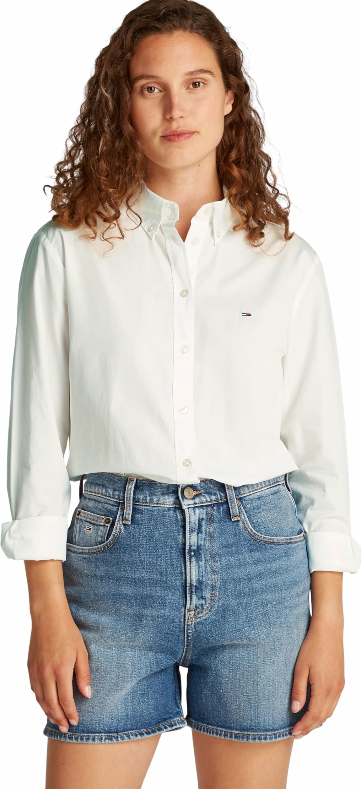 Tommy Jeans Camisa Mujer Pinstripe Poplin Regular Fit