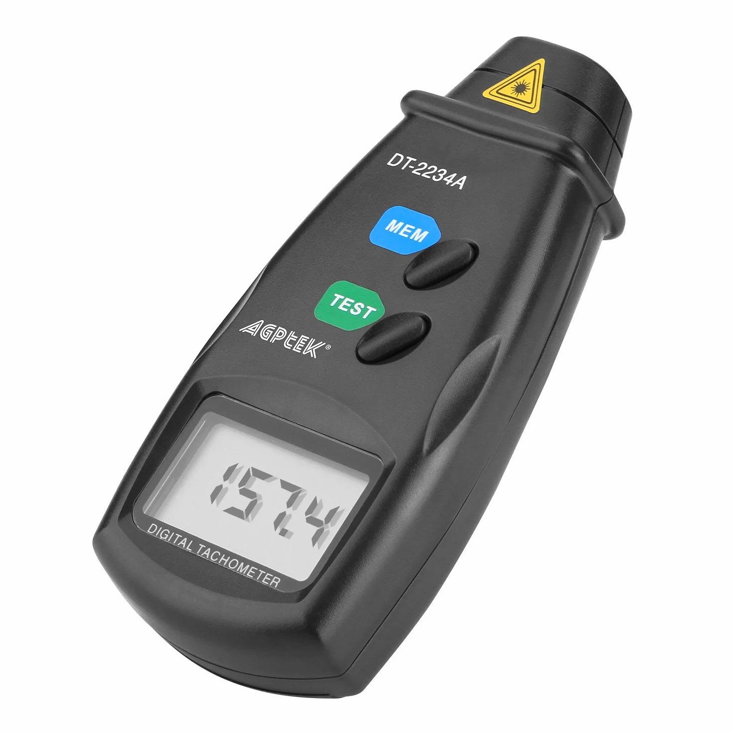 FITNATE 20713A Tacómetro Digital RPM, Medidor de Velocidad sin Contacto, 2,5~99 999 RPM con Baterías y Cinta Reflectante