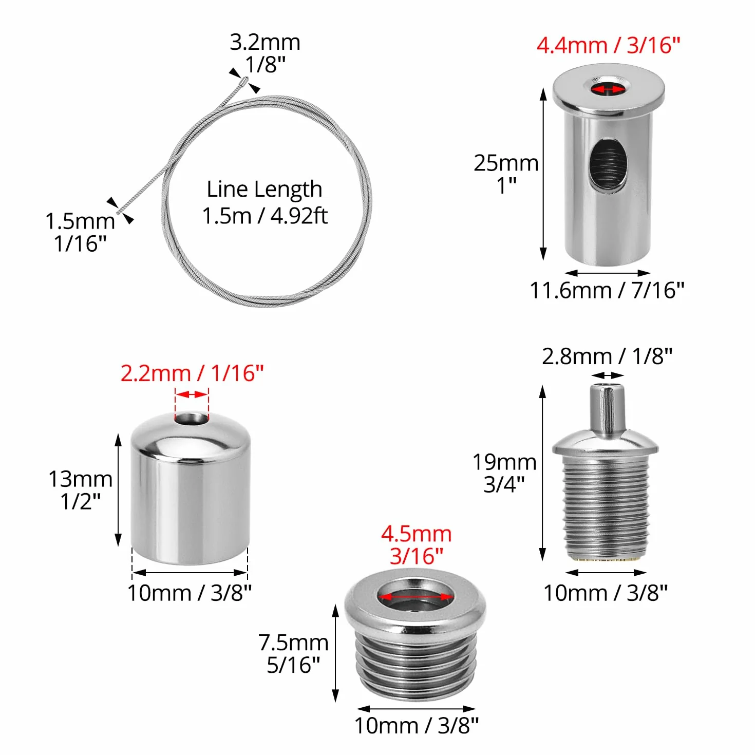 QWORK Kit de Suspensión para Paneles LED 1.5 mm x 1.5 m Cable de Acero Inoxidable