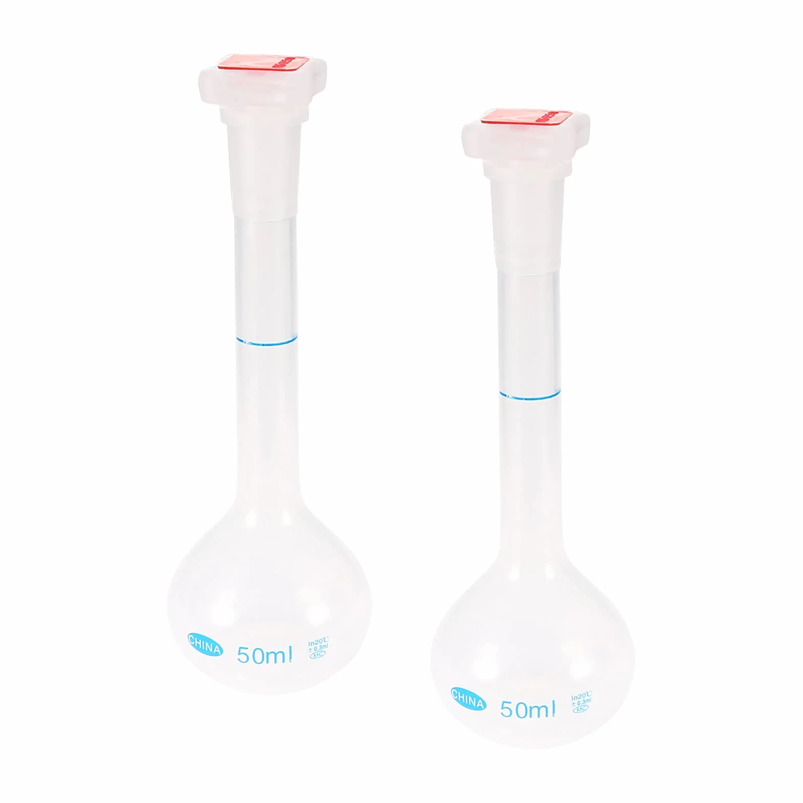 YOKIVE Frasco Volumétrico Medición Plástico Cuello Largo 50ml para Laboratorio