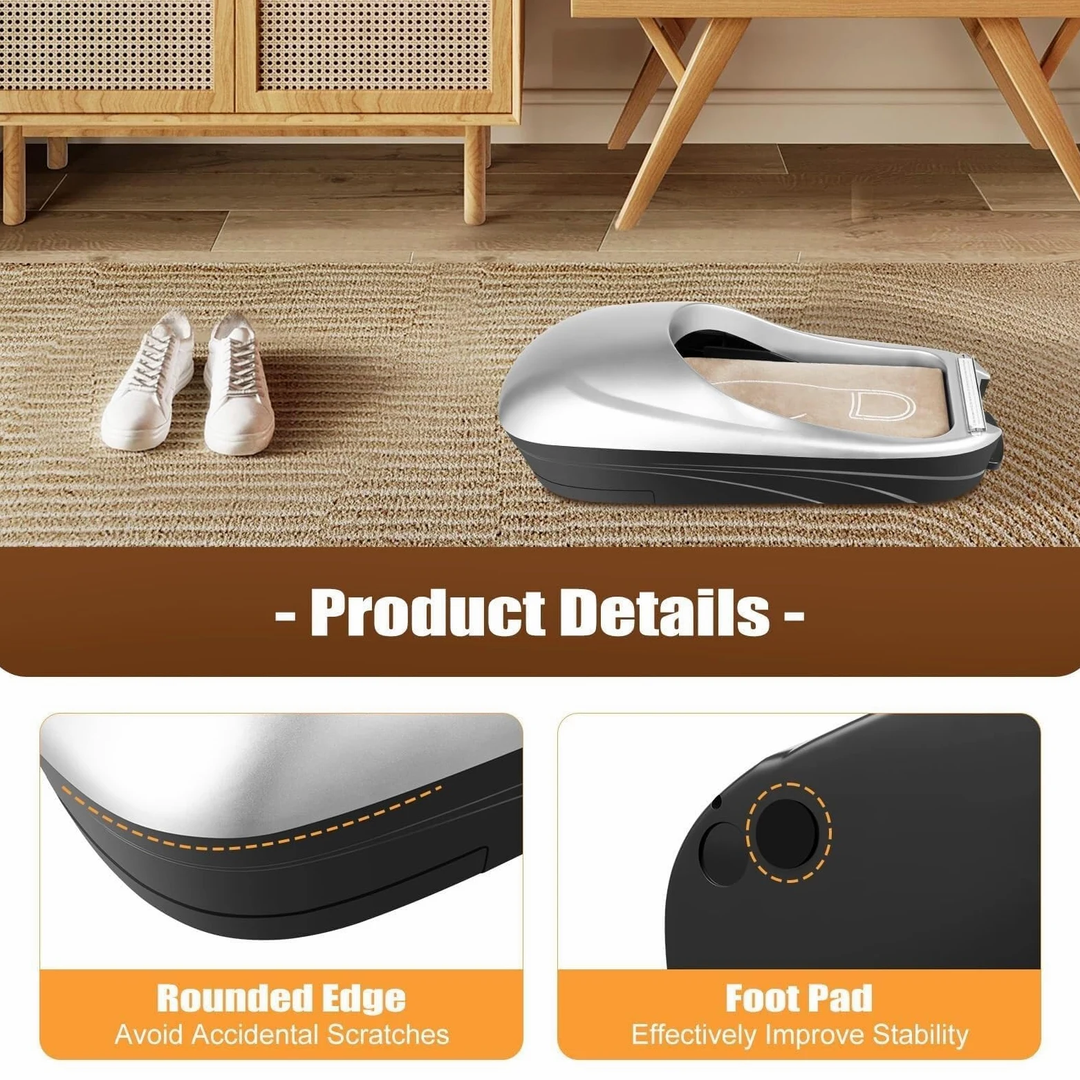 Dispensador automático de fundas de zapatos con 2 rollos de película para zapatos, aplicador portátil manos libres, protector de suelo antideslizante para entrada de casa, oficina, taller