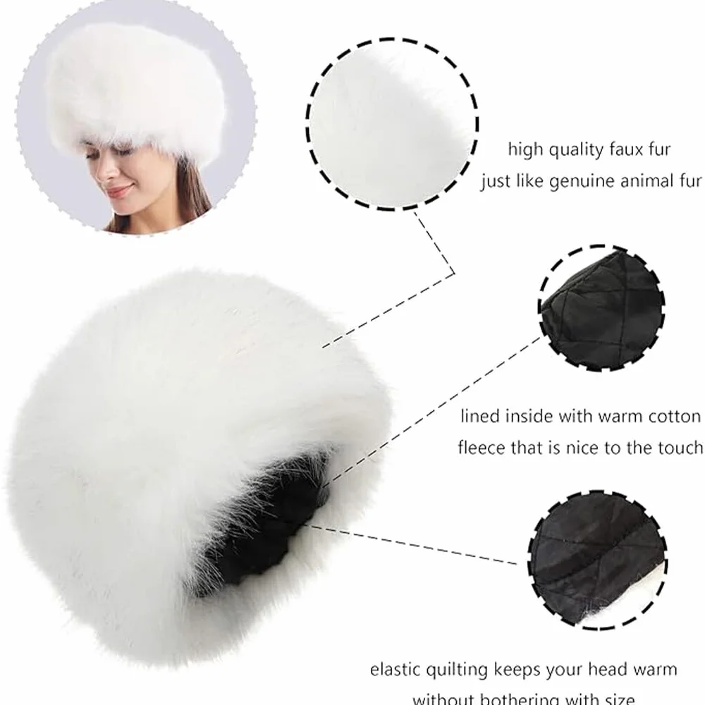 Gorro de Nieve de Invierno a Prueba de arañazos con Textura de Gama, Amplia aplicación, Gorros con Pelo de Pelo Esponjoso, artesanía Exquisita para Diario