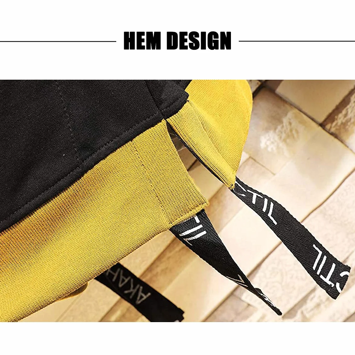 Moshtashio Sudadera con Capucha para Hombre Contraste Color Pullover Patchwork Manga Larga Hoodie Casual