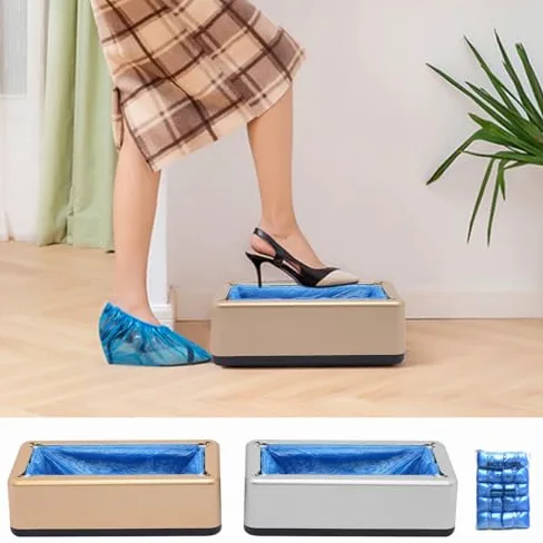 Dispensador automático de fundas para zapatos, portátil, fácil de usar, para el hogar y el negocio, embalaje práctico, limpieza, protección higiénica