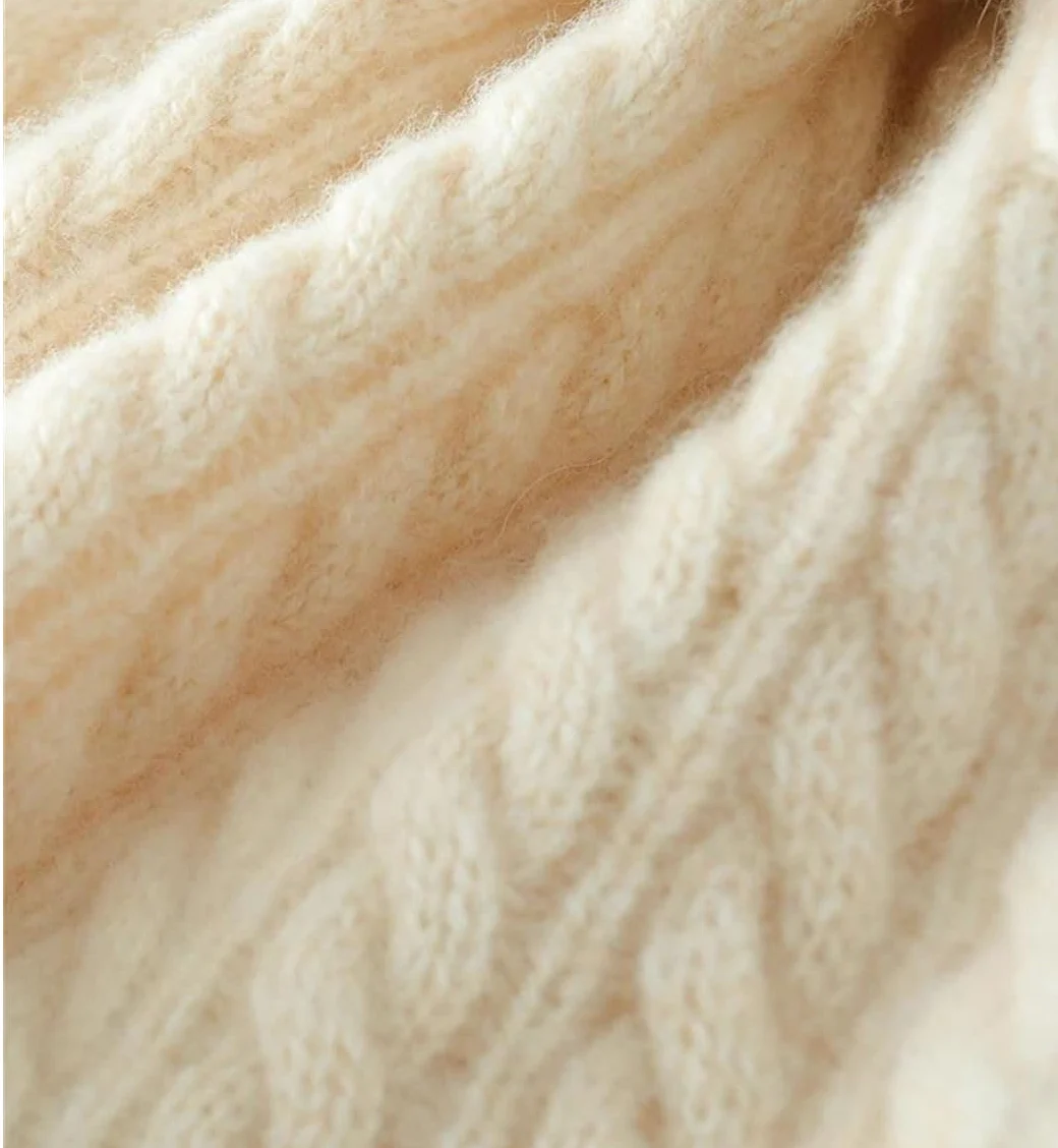 Gorro de lana para mujer, grueso y cálido, con textura, para invierno, casual, suave