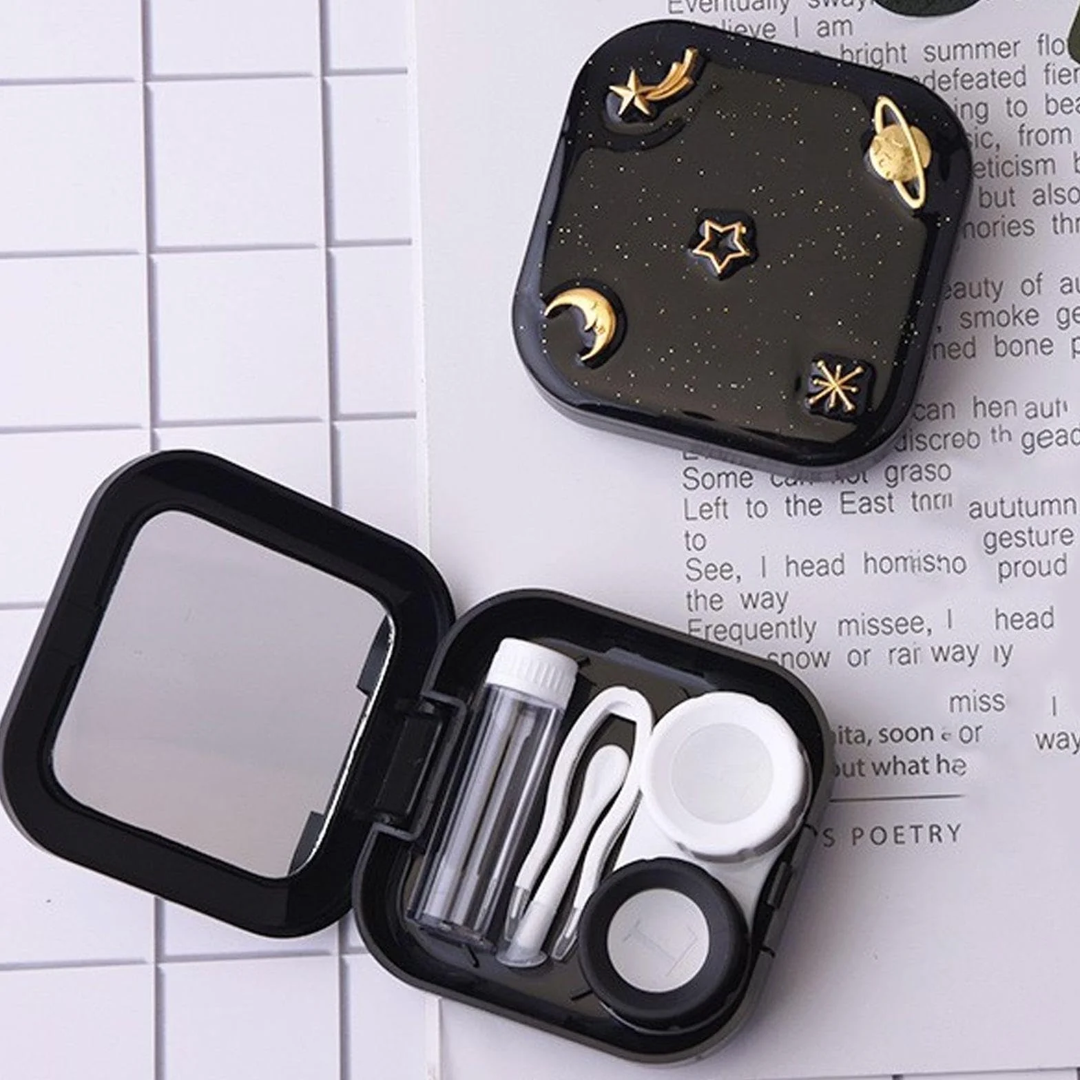 Cajas de Almacenamiento de Lentes de Contacto Cosméticas Portátiles para Viaje