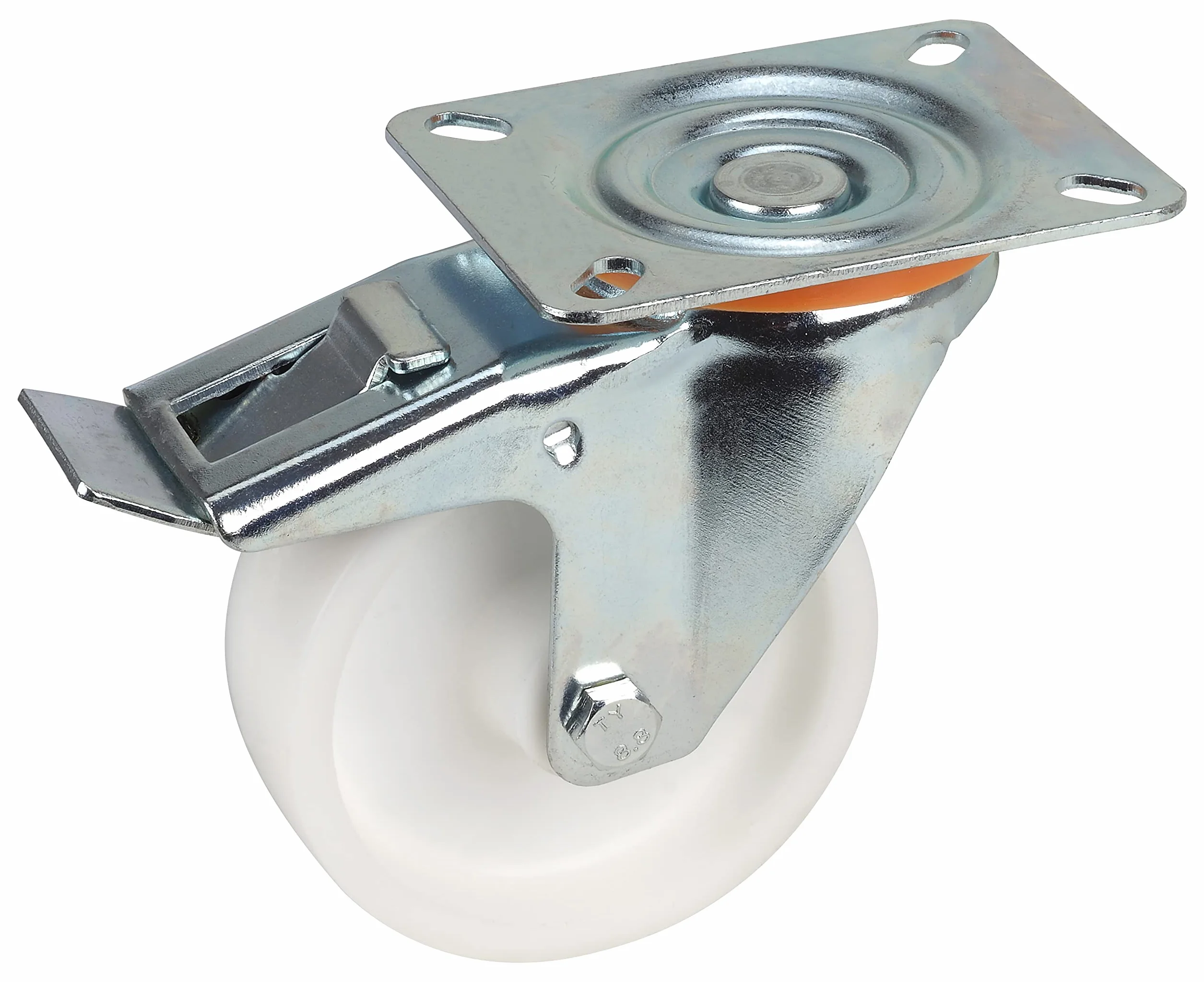 Dörner + Helmer Juego 4 ruedas giratorias 100 mm polipropileno placa 100x85 mm capacidad carga 450 kg