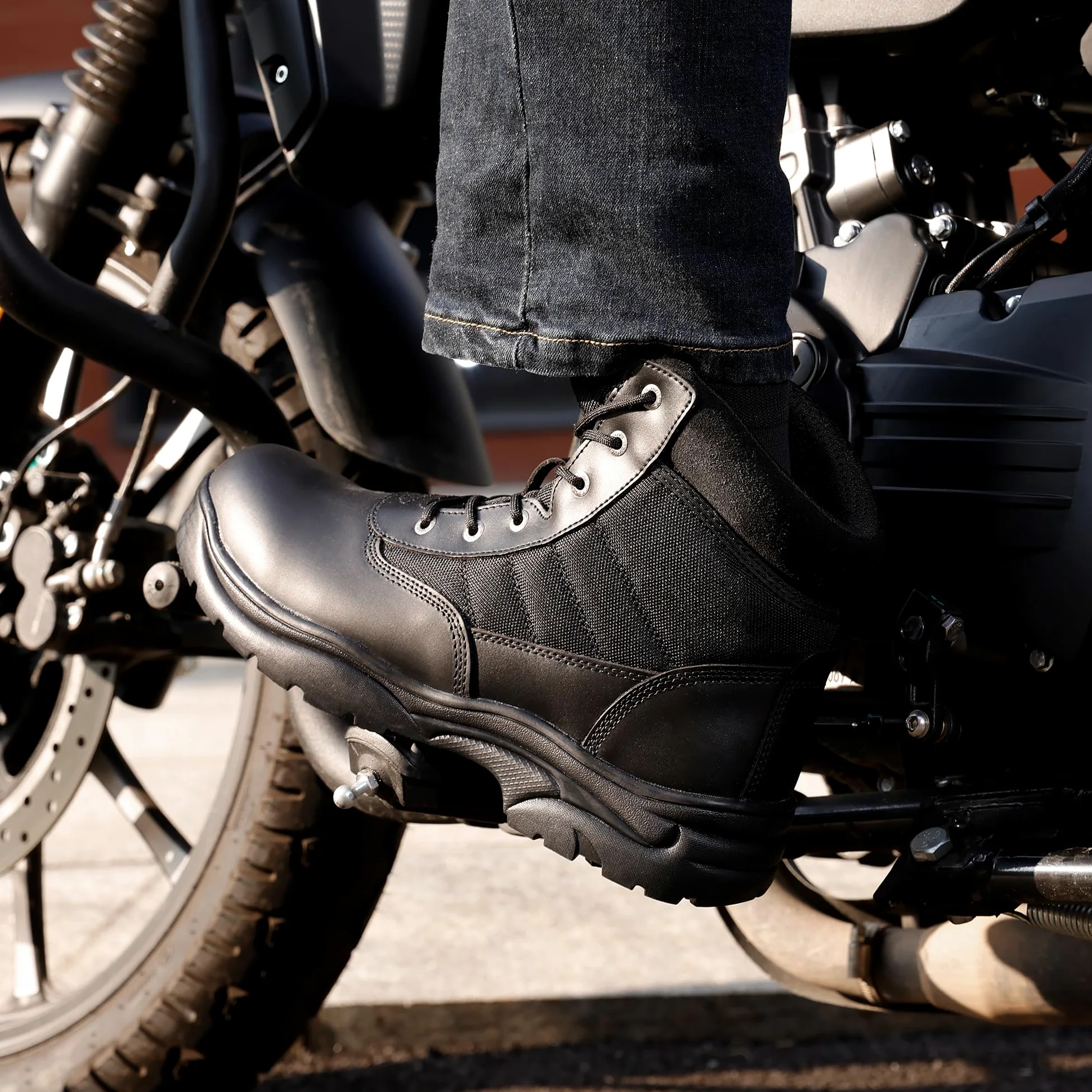 NORTIV 8 Botas de Trabajo Tácticas Militares Impermeable para Hombre Botas de Combate de Motocicleta Policiales con Plantilla Acolchada