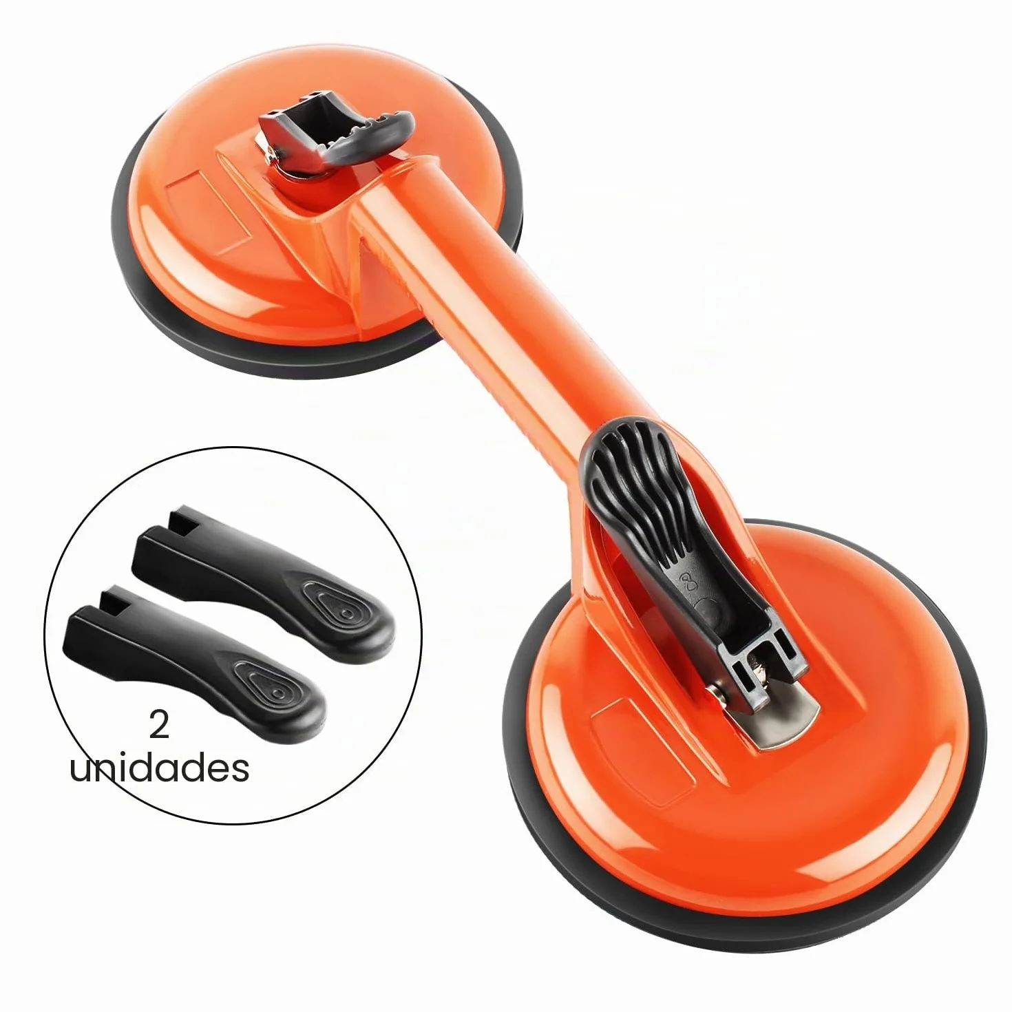 Forever Speed Ventosa de succión de cristal 105 kg 118 mm aluminio naranja 2 unidades