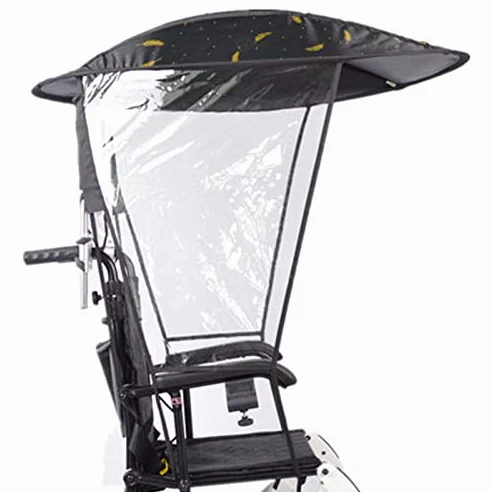 XYNSNDB Toldo para sombrilla para Silla de Ruedas: Paraguas eléctrico con protección UV y Cubierta para la Lluvia, Abrazadera Compatible con la mayoría de Las sillas de Ruedas
