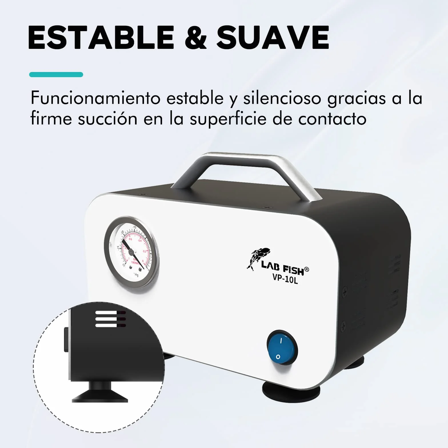 LAB FISH VP-10L Bomba de Vacío Portátil sin Aceite, 10L/min 0,075Mpa Laboratorio
