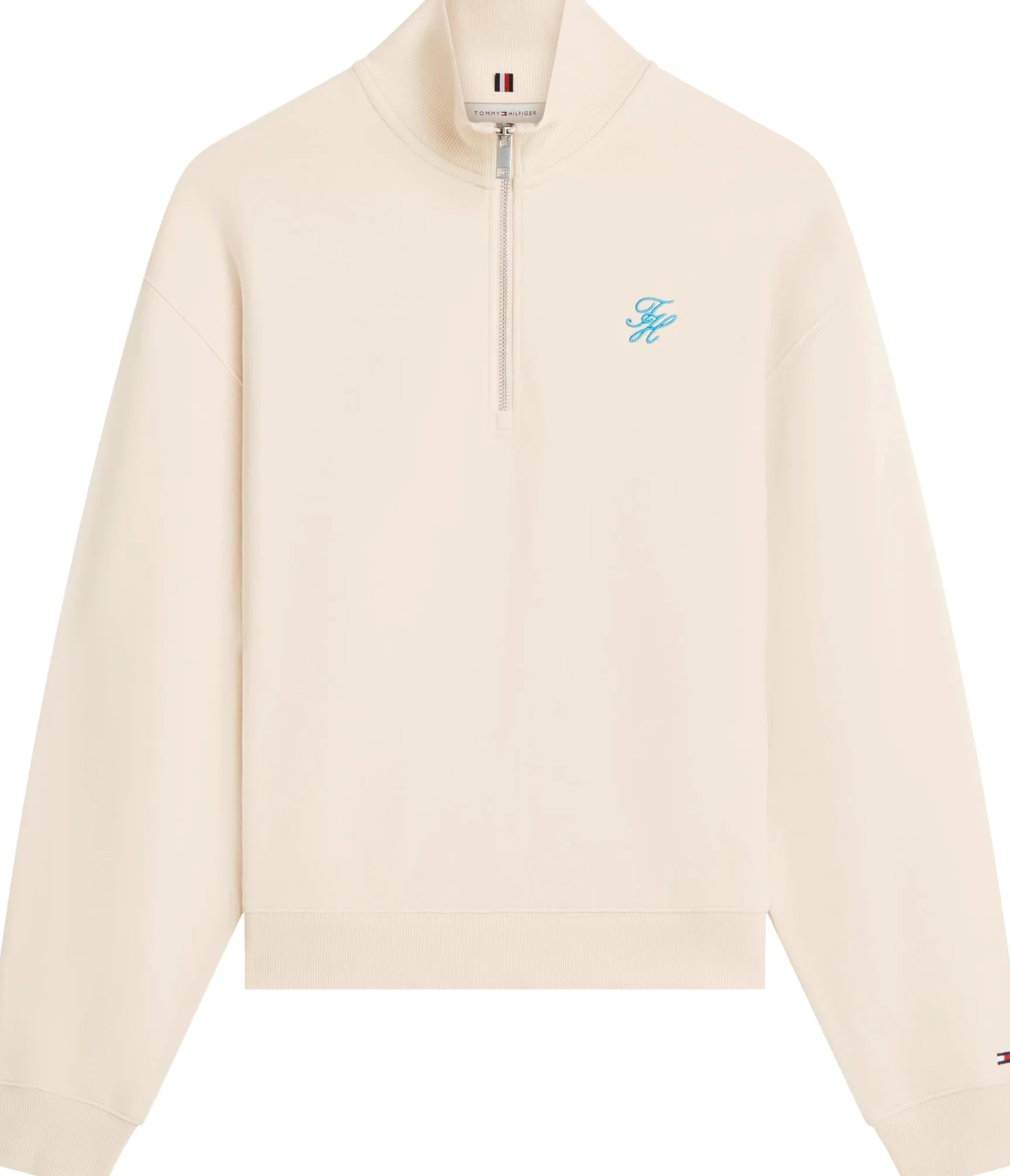 Tommy Hilfiger TH Script Reg Half-Zip Ww0ww49258 Sudadera con Media Cremallera Mujer (Pack de 1)