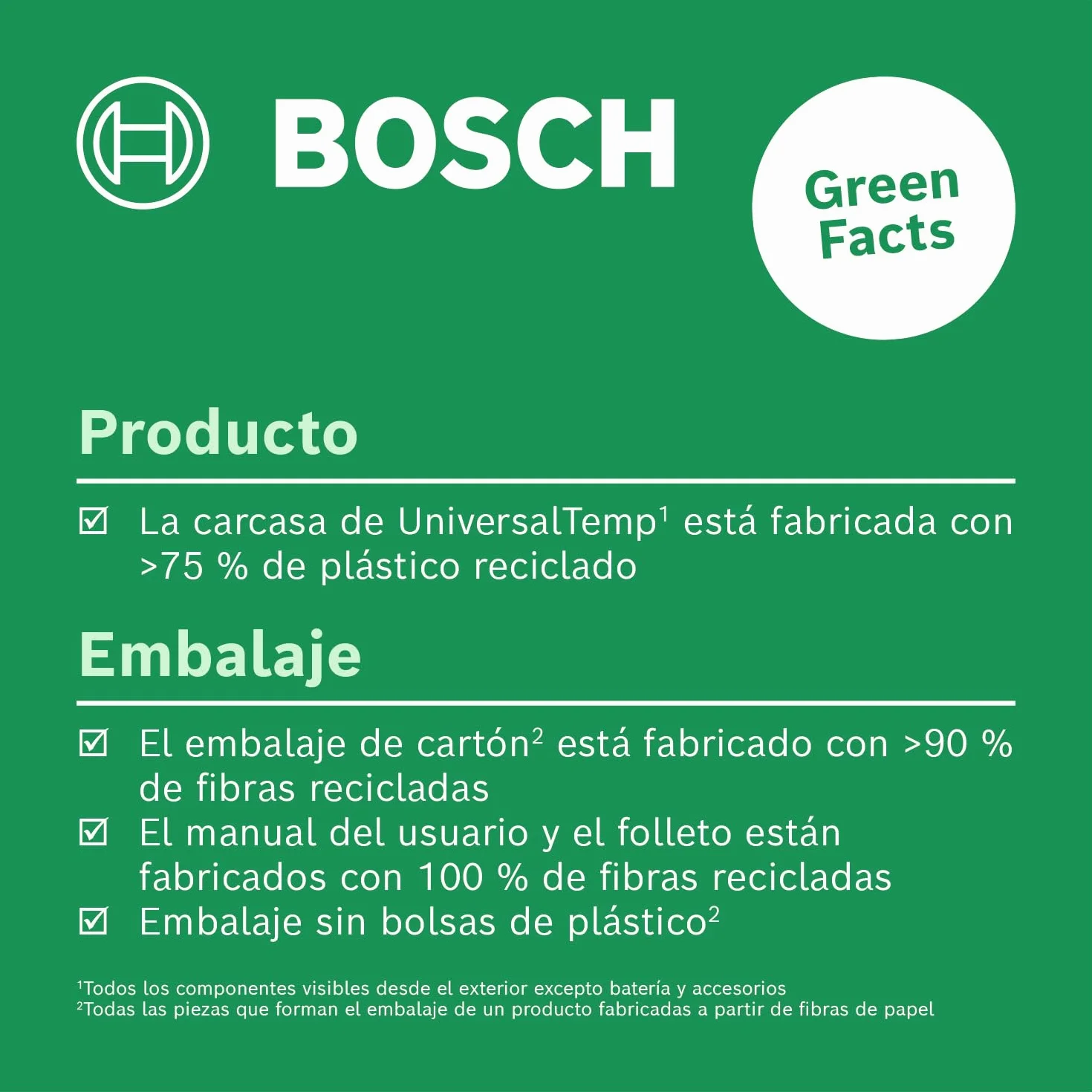 Bosch UniversalTemp termómetro de infrarrojos -30 °C a +500 °C 3 grupos de materiales