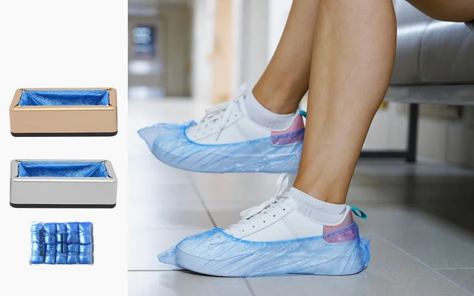 Dispensador automático de fundas para zapatos, portátil, fácil de usar, para el hogar y el negocio, embalaje práctico, limpieza, protección higiénica