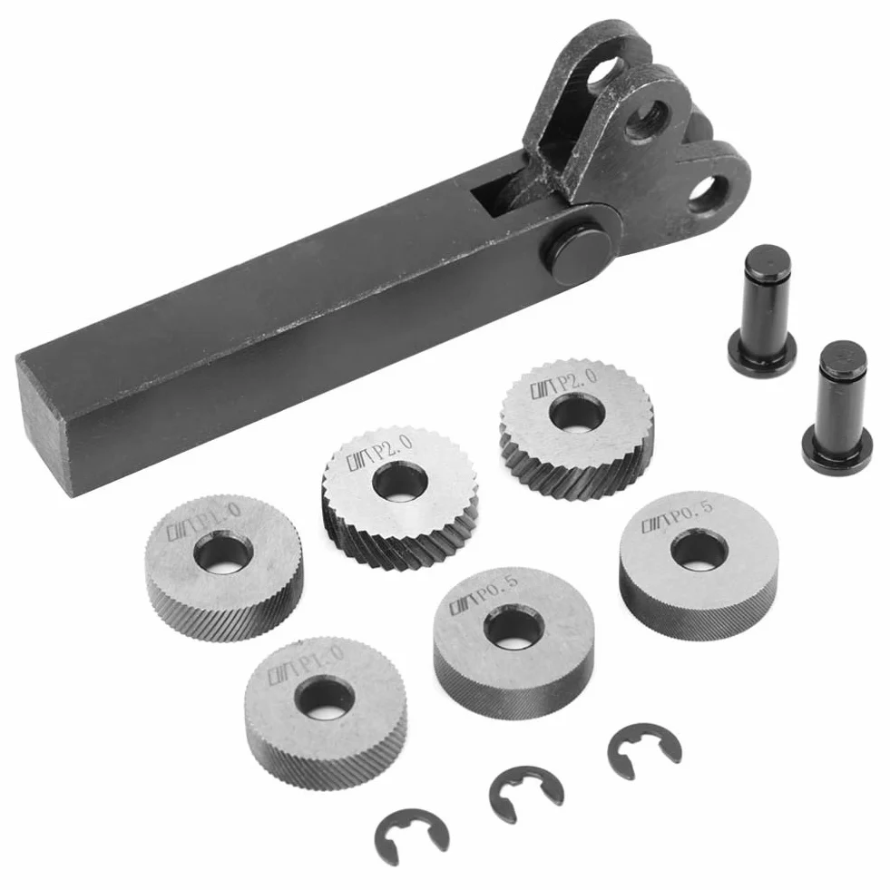 Juego de Moleteado de Acero 0,5/1/2mm, Herramienta de Torno, Doble Rueda Diagonal