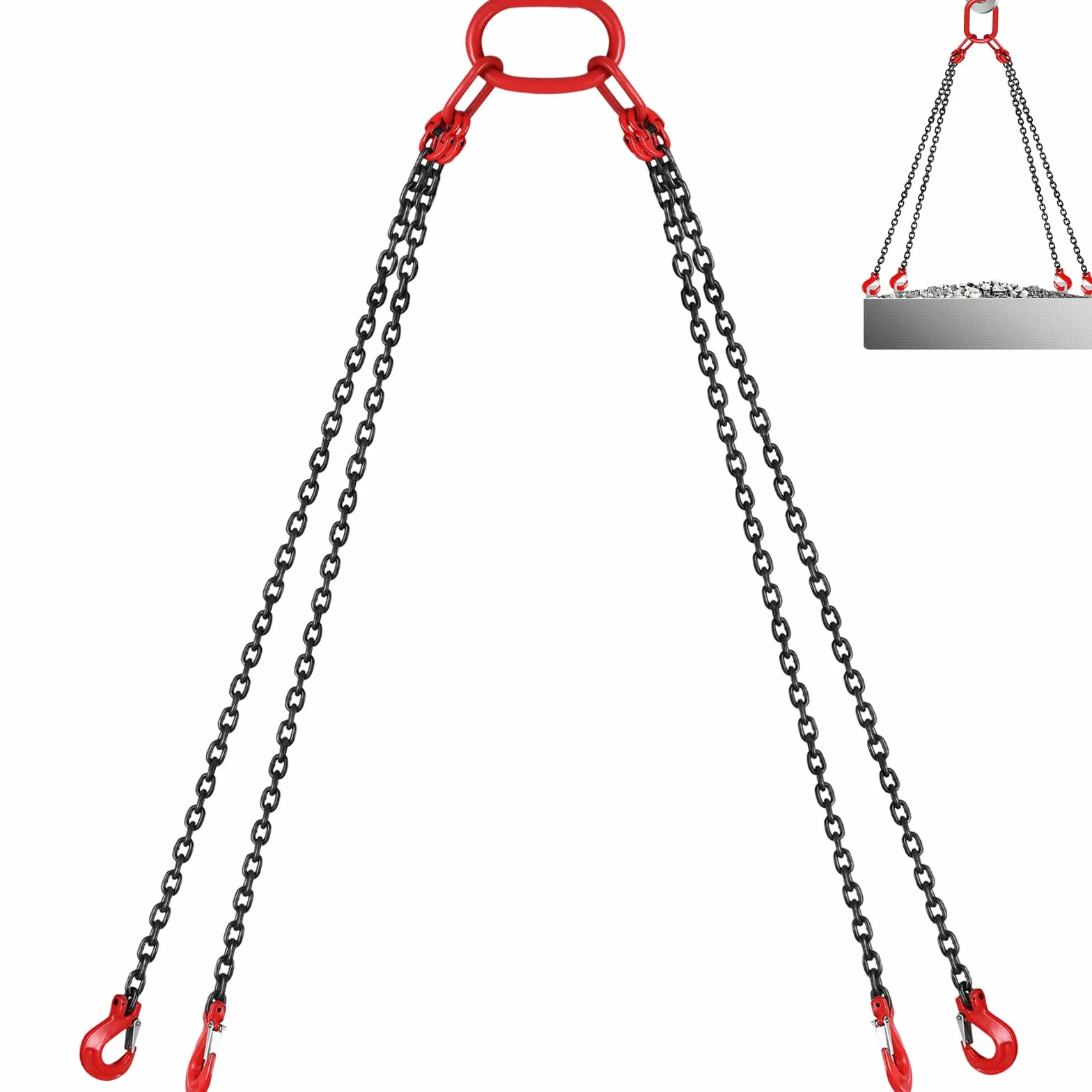 VEVOR Cadenas de Elevación de 4 Patas G80 Acero Aleado 3 m 8 mm 5 t