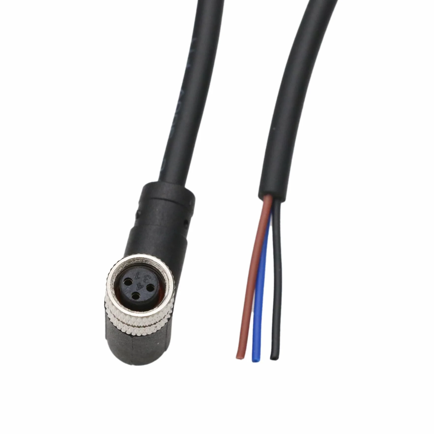 HangTon Cable de alimentación M8 hembra 3 pines sensor actuador blindado PVC 3m para Banner Baumer Turck SICK Omron