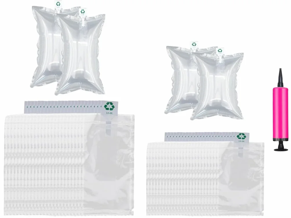 Material de relleno de cojín de aire 200 unidades, paquete 10x20 cm y 10x15 cm, bolsas de aire para embalaje