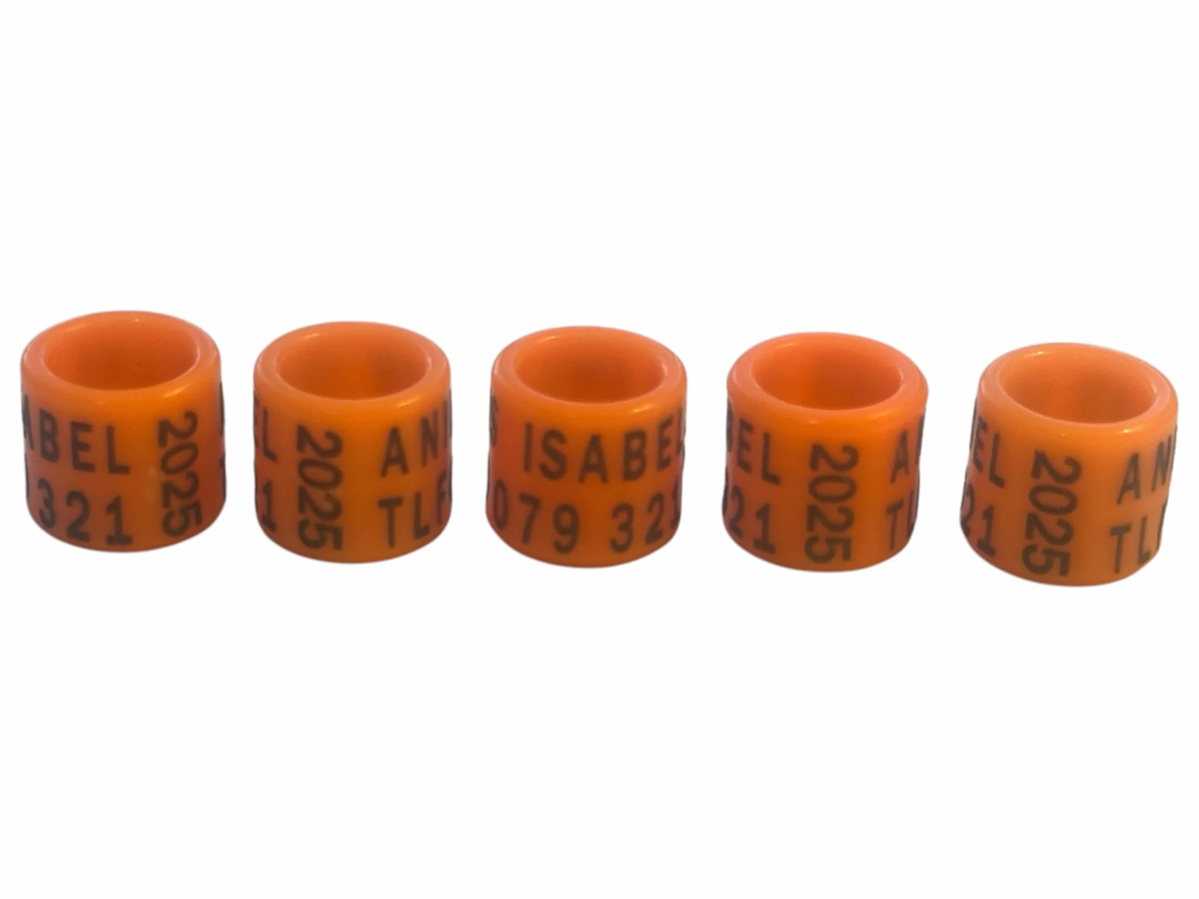 Anillas Personalizadas para Palomos 8,5mm Plastico Naranja