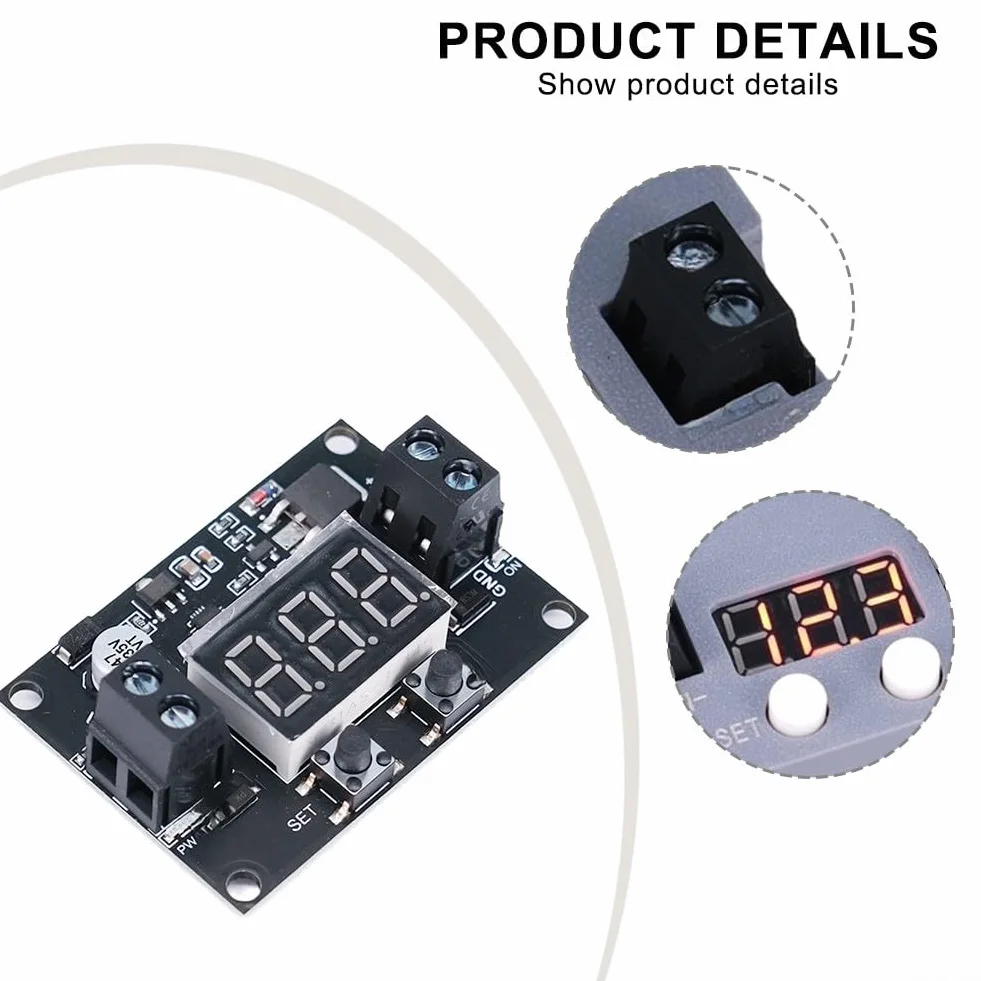 Protección de descarga de batería 12 V con desconexión de bajo voltaje, interruptor automático, voltaje ajustable 4-30 V CC