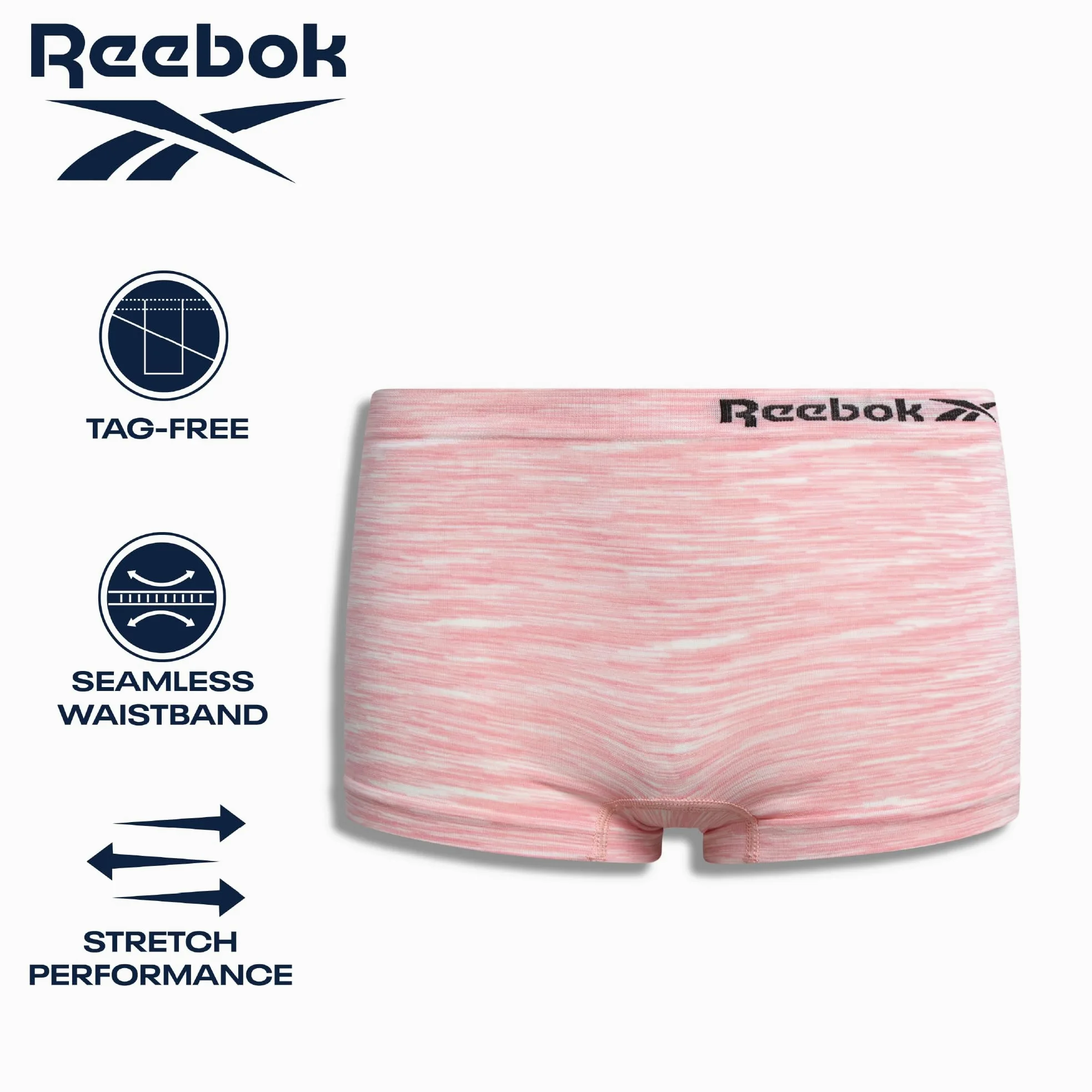 Reebok Ropa interior para niñas, paquete de 8 bragas transpirables suaves sin costuras para niñas (tallas: 6-16)