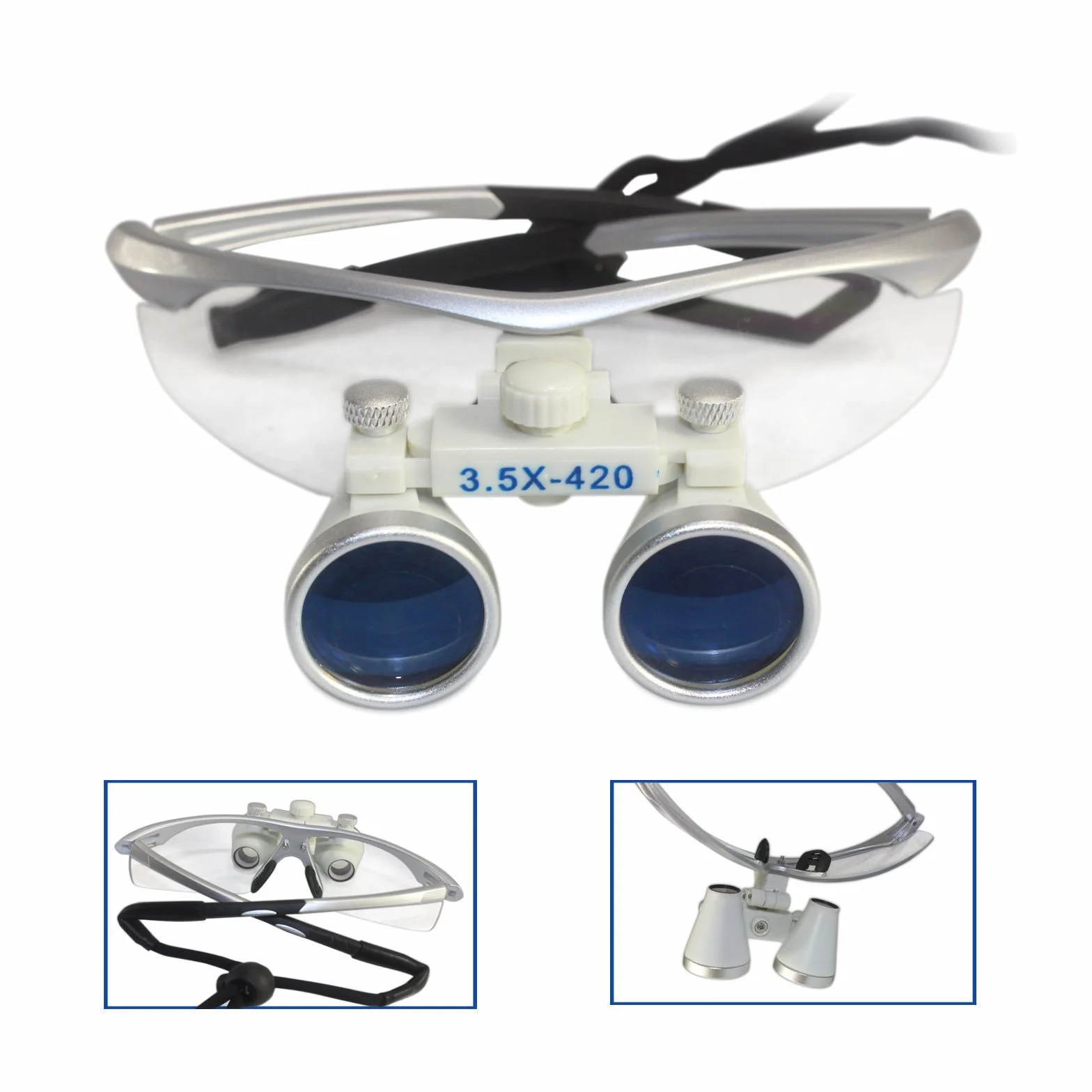 Oral Lupa de Cabeza 3.5x420mm Lupa Dental Binocular