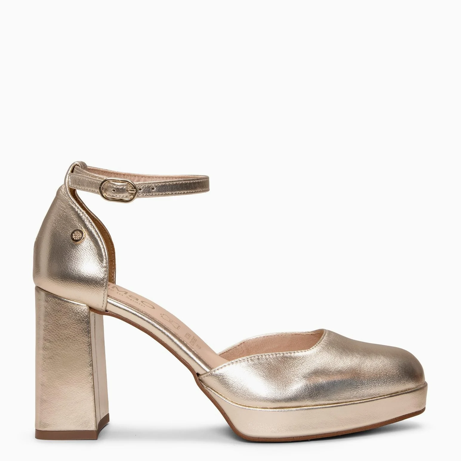 miMaO. Zapatos de Fiesta con Pulsera de tacón Alto y Ancho con Plataforma. Hecho en España