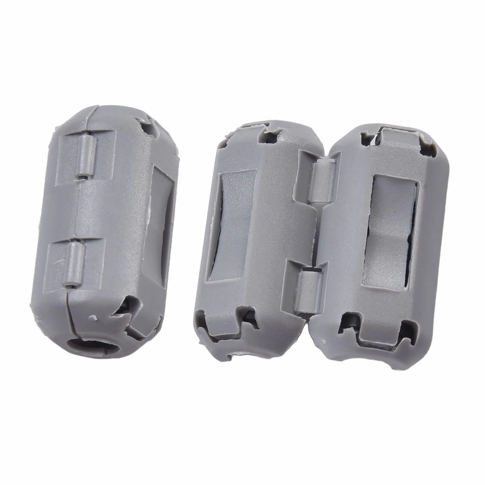 Anillo de filtro supresor de ruido de núcleo de ferrita, clip de cable de 5 mm para reducción de RFI, gris, paquete de 2