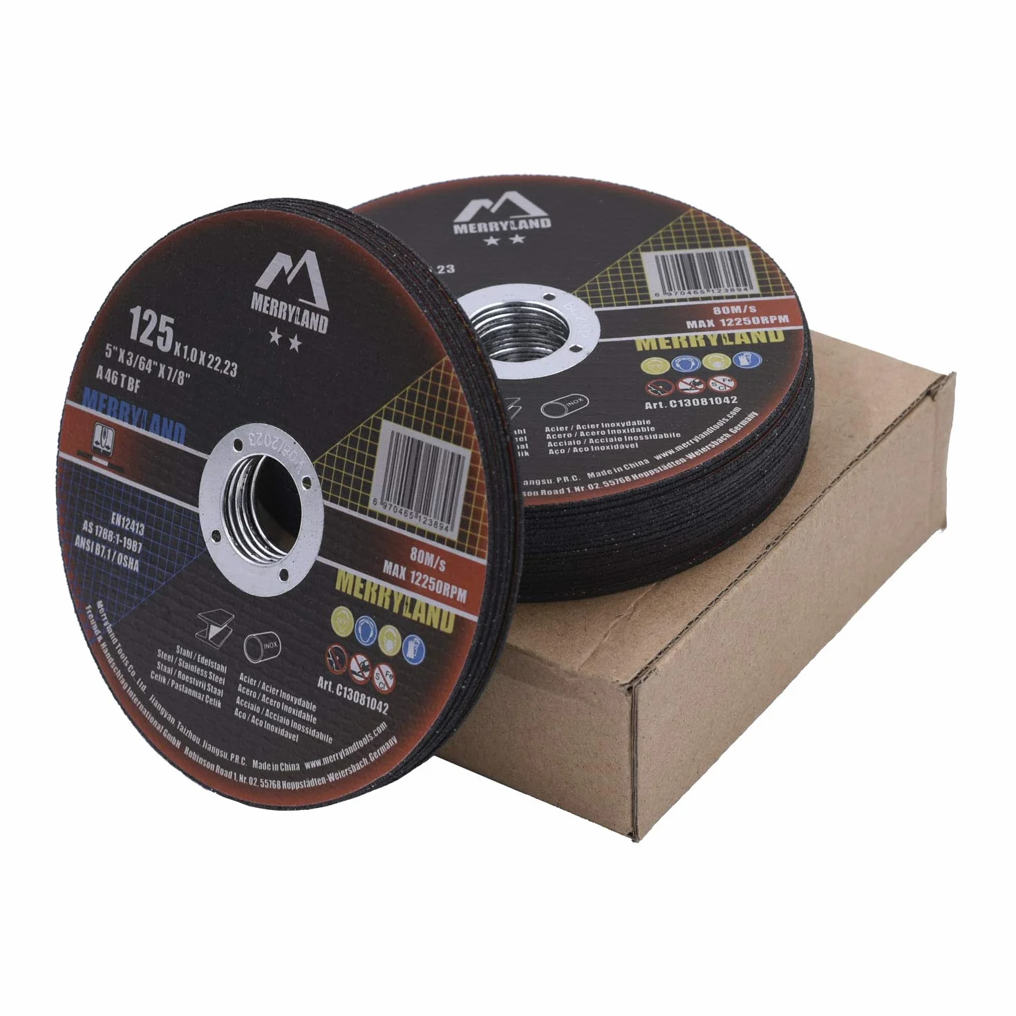 Merryland Disco de Corte 125 Metal 25 Piezas 125 x 1,0 x 22,23 mm Acero INOX Hierro