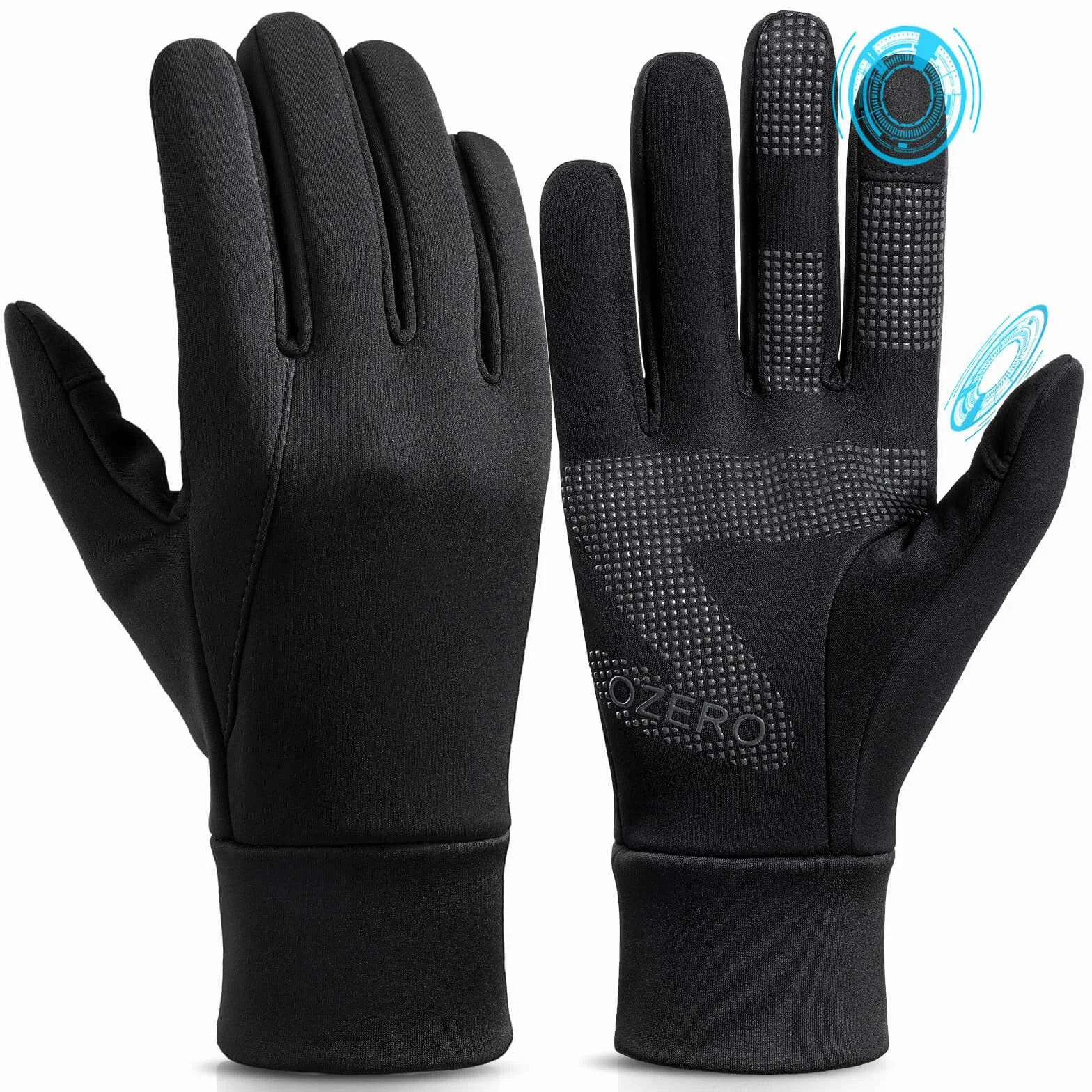OZERO Guantes de invierno para pantalla táctil para hombre: guantes cálidos para correr, resistentes al viento, resistentes al agua, guantes térmicos ligeros para senderismo, ciclismo, conducción