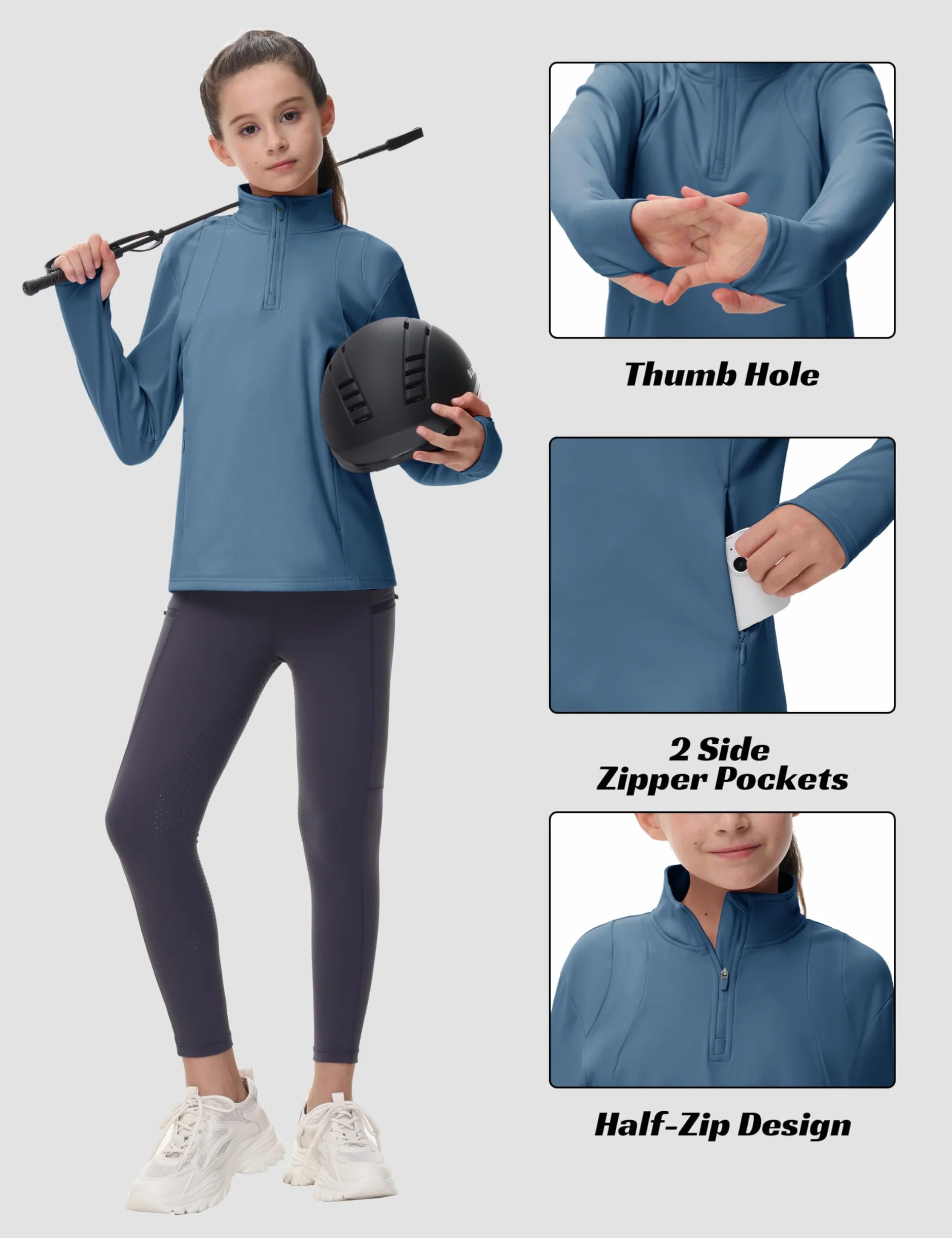 MoFiz Chaqueta Deportiva Niña Cremallera Sudadera Forro Polar para Deportes