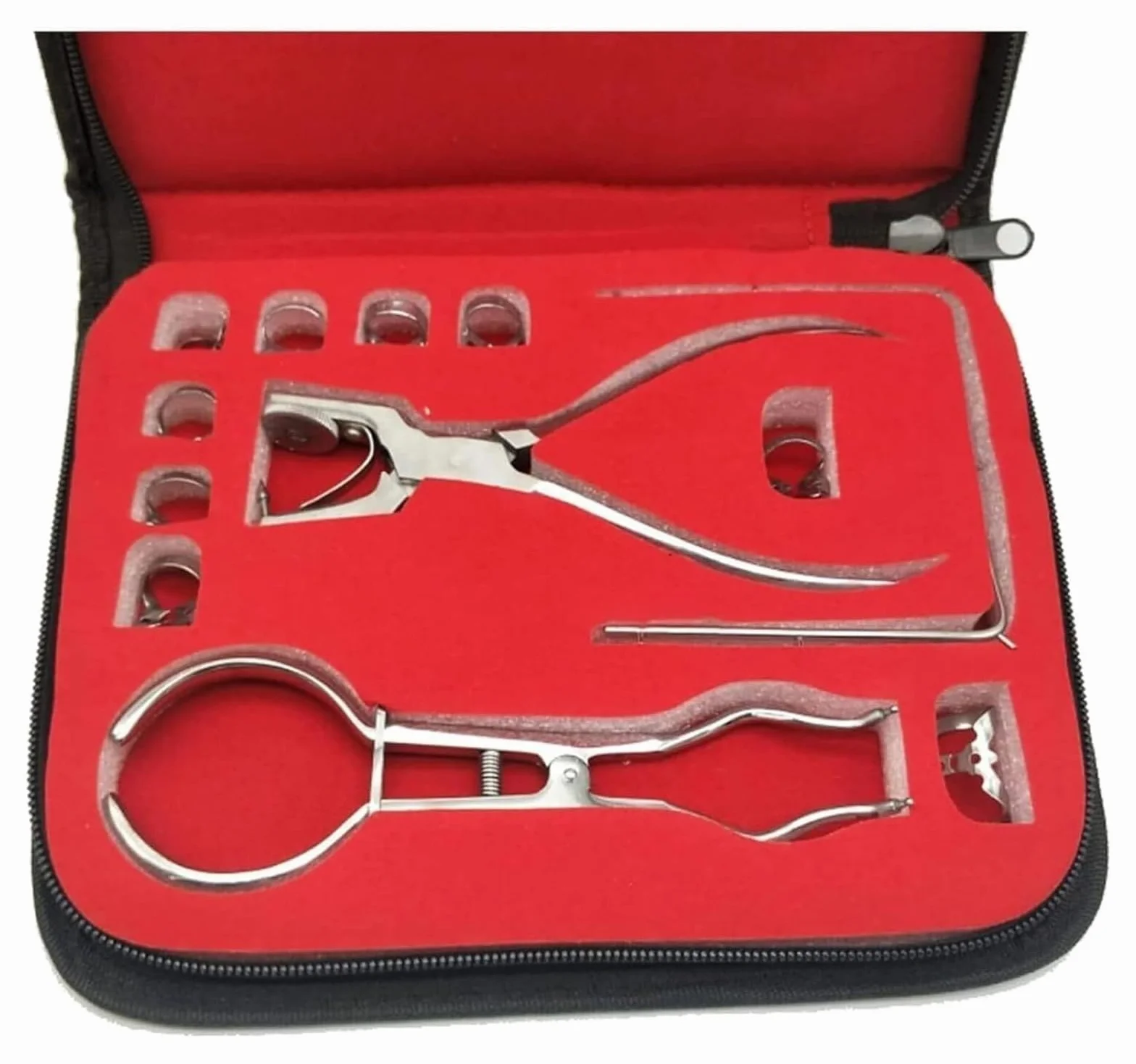 Kit de dique de goma para endodoncia dental, herramienta de perforar y juego de pinzas con marcos