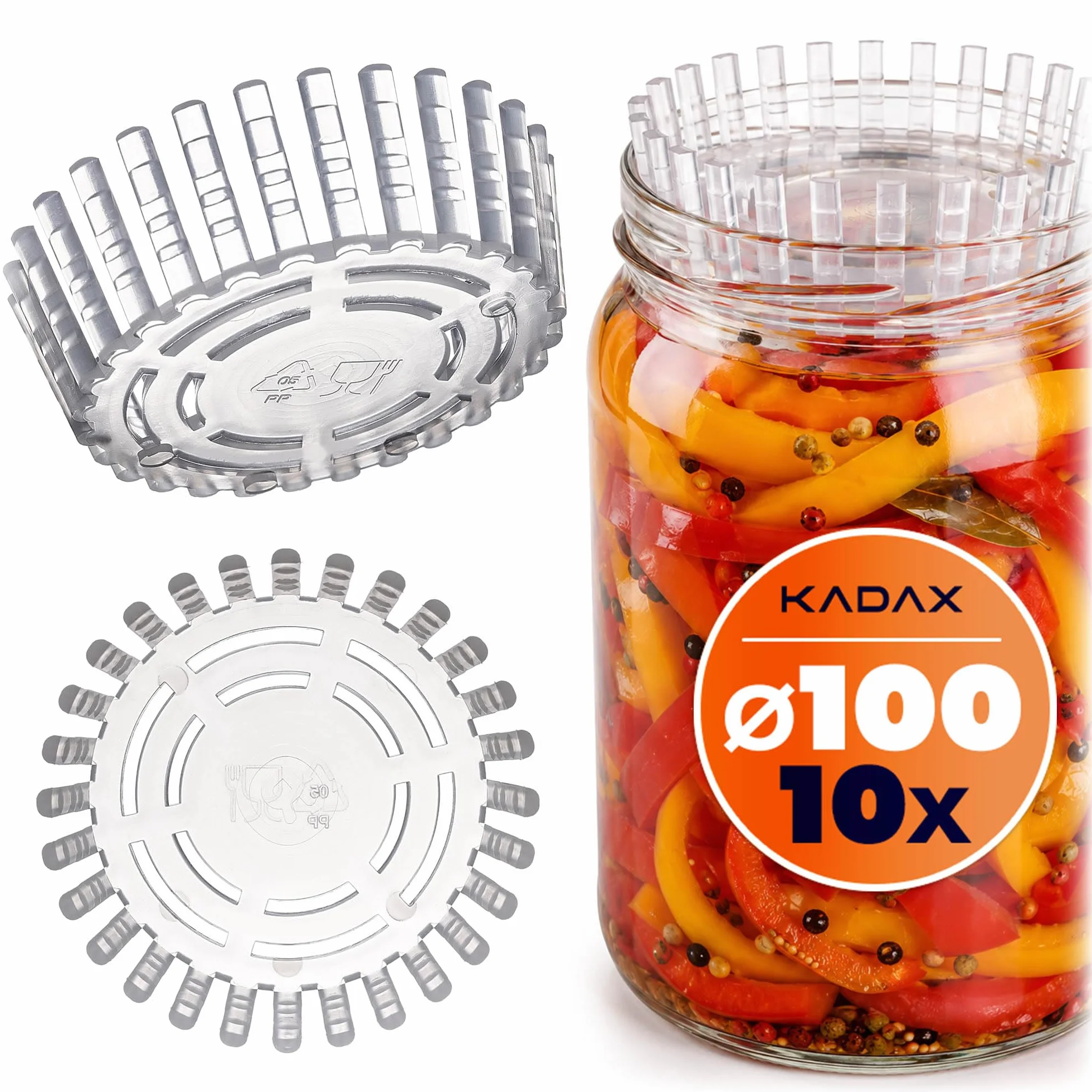 KADAX Juego de 10 Pesas de Fermentación fi 100 mm con Red para Tarros TO100 sin BPA