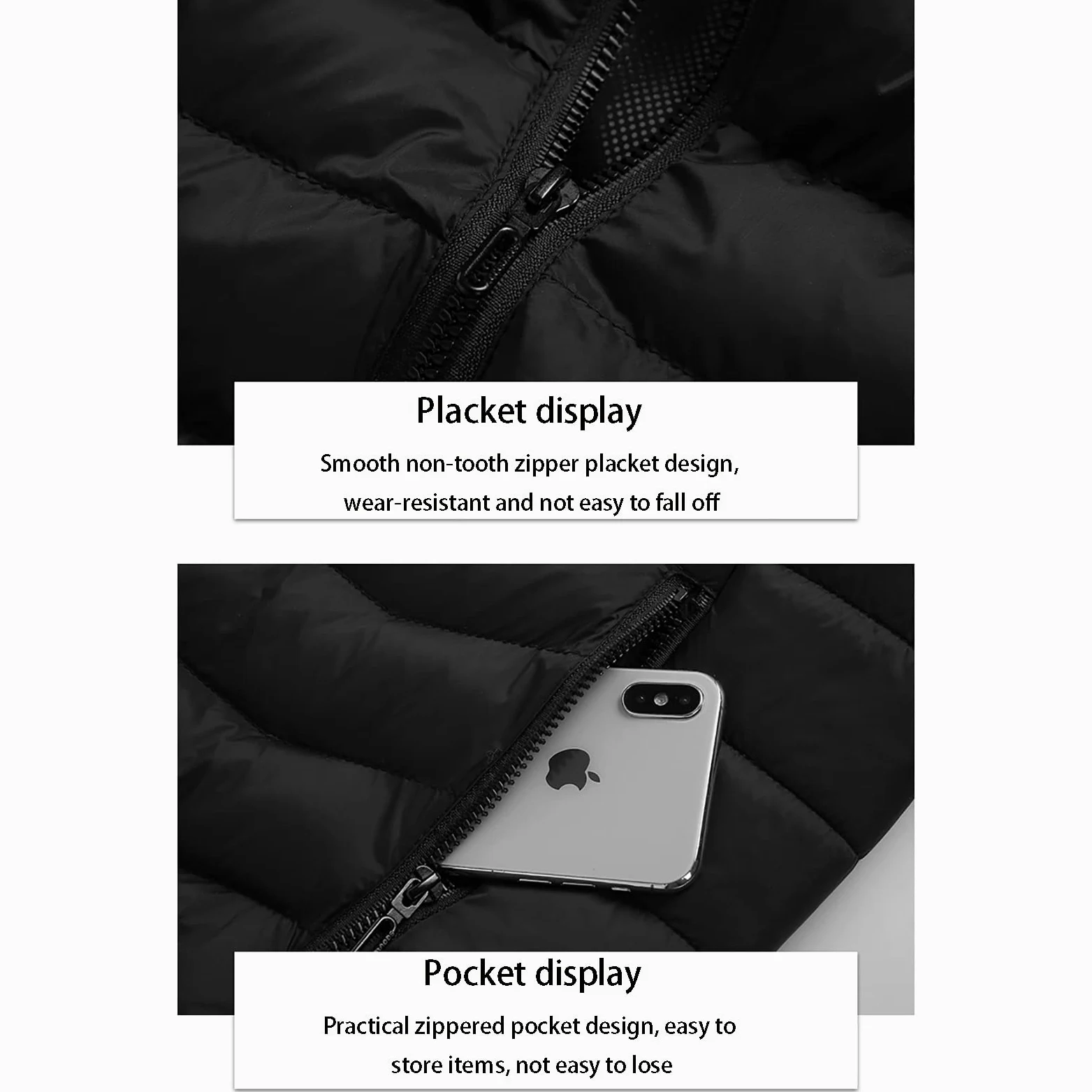 CUTTE Chaqueta Térmica Inteligente de Invierno para Hombre Resistente al Agua con Calefacción Eléctrica USB Chaqueta Acolchada Abrigo Ropa de Abrigo con Control Dual para la Fiebre