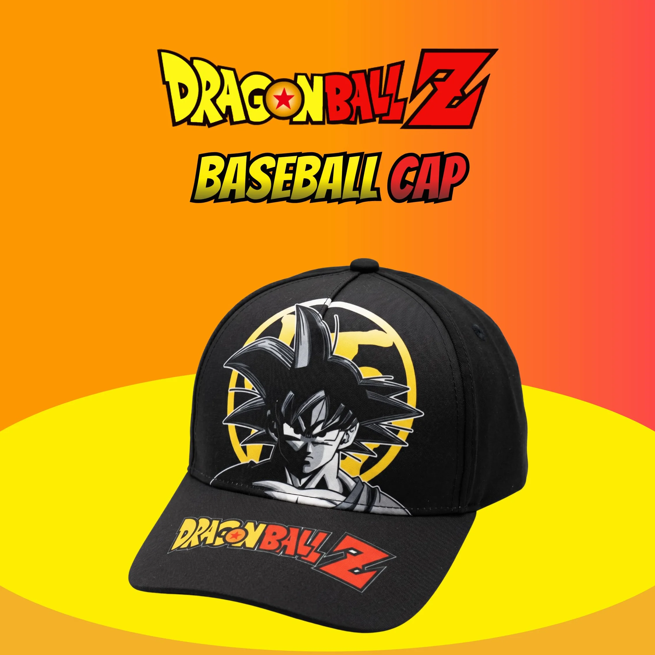 Dragon Ball Z Gorro para Niños, Diseño Goku Gorra de Beisbol, Gorra de Verano Infantil, Regalo para Niños | Negro