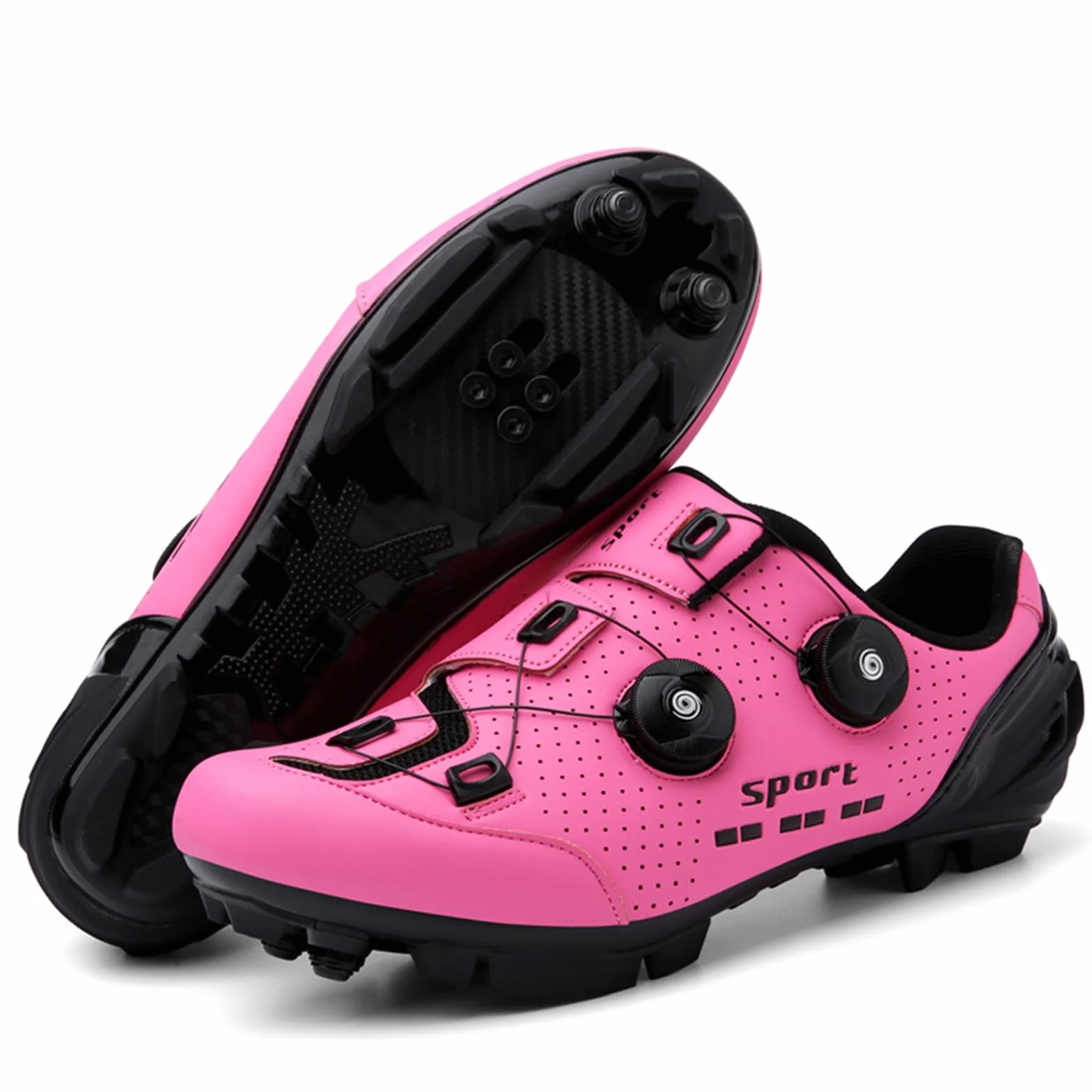 NGARY Zapatilla de Ciclismo MTB Mujer, Zapatos Bicicleta Montaña Compatibles con SPD Pedales de 2 Tornillos con Calas Zapatos De Senderismo para Mujer Exterior