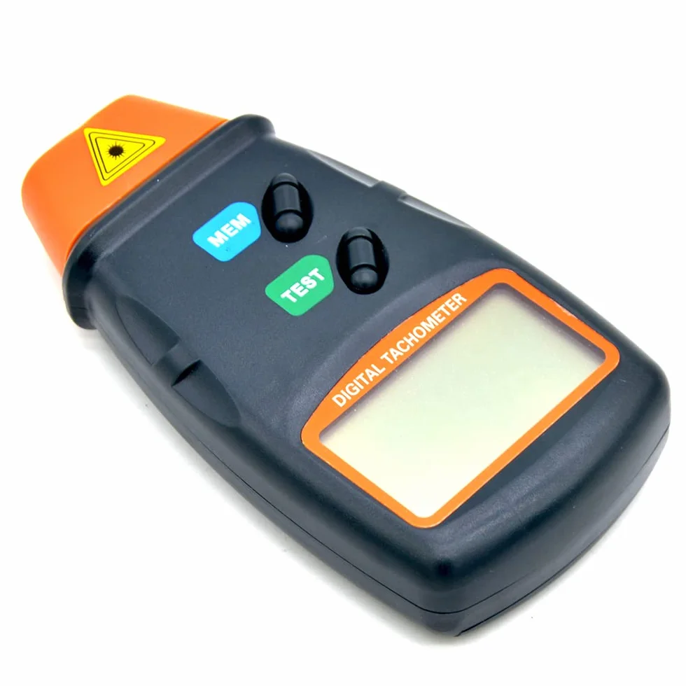 Mengshen Tacómetro Digital 2.5-99999 RPM Láser Sin Contacto Medidor De Velocidad De Rotación Con Cinta Reflectante Batería 9V