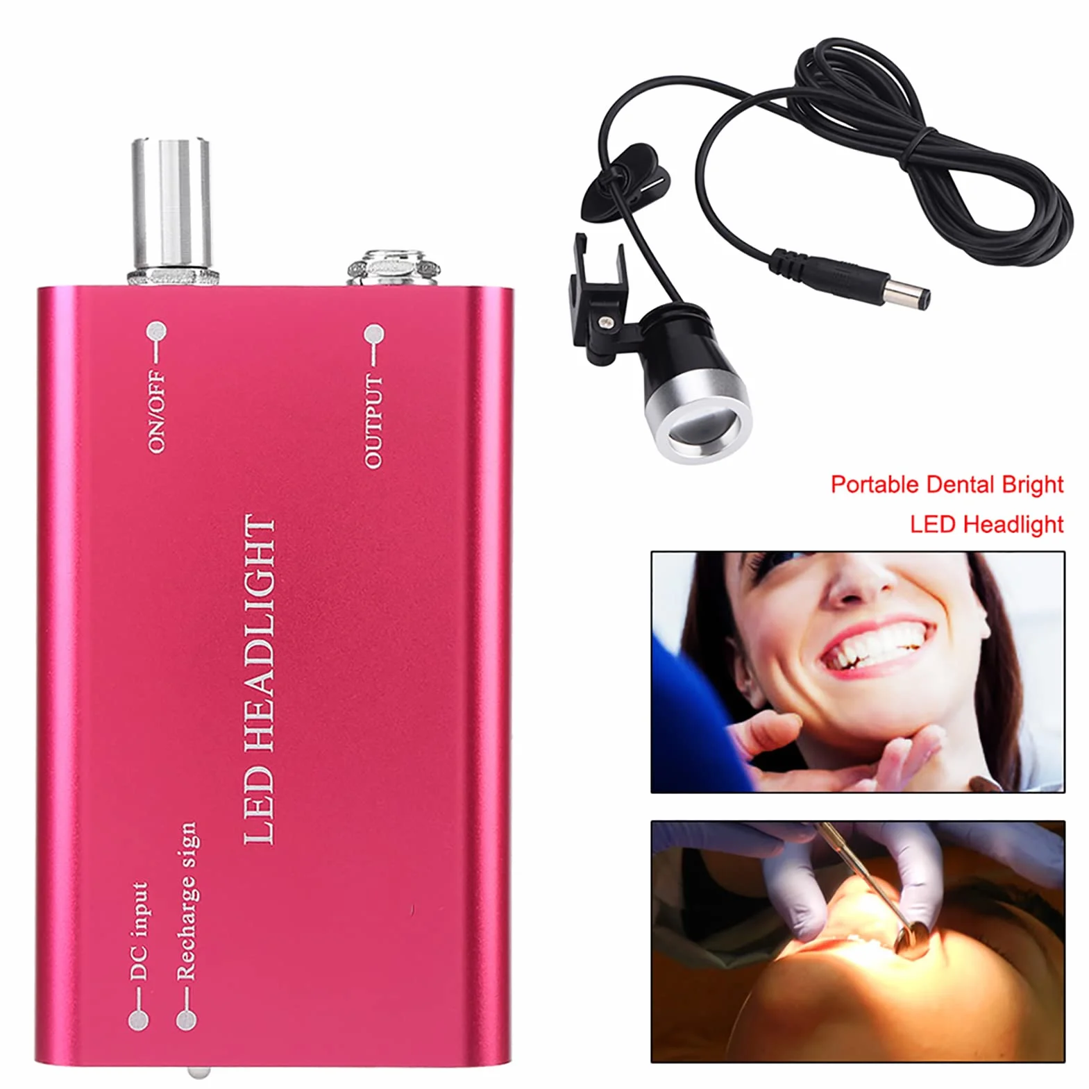 Fyearfly Linterna Frontal LED para Cirugía Dental, Batería Larga Duración, 1 pieza, 110-240V