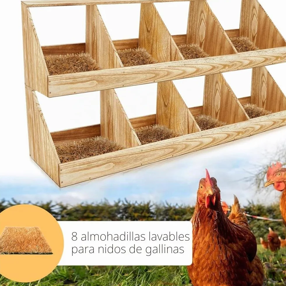 Almohadillas para Cajas Nido para Gallinas 12''x12'' Lavables de Hierba Simulada
