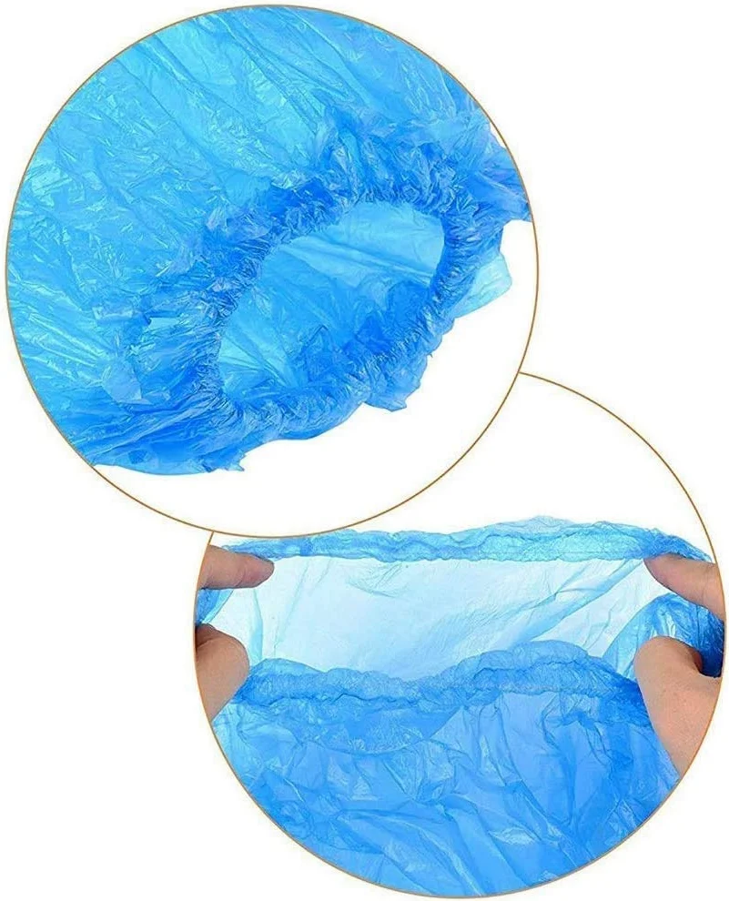 YHW Cubierta del Zapato Cubierta de la máquina de Zapatos 30 Pares Zapatos y Botas de Lluvia Azul Desechables Cubierta de plástico Larga y Transparente