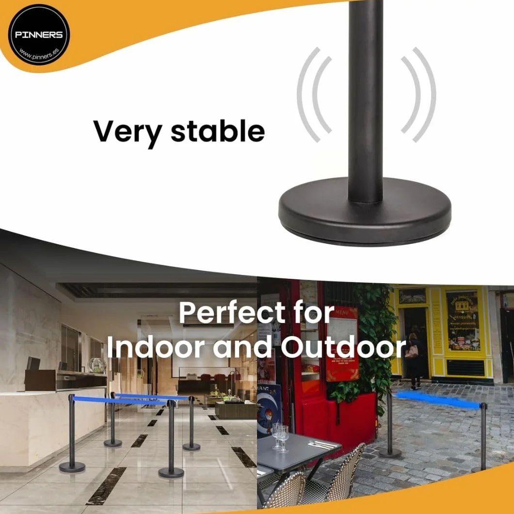 Poste Separador Cinta Extensible 3 metros 2uds, Barrera Extensible 3 m
