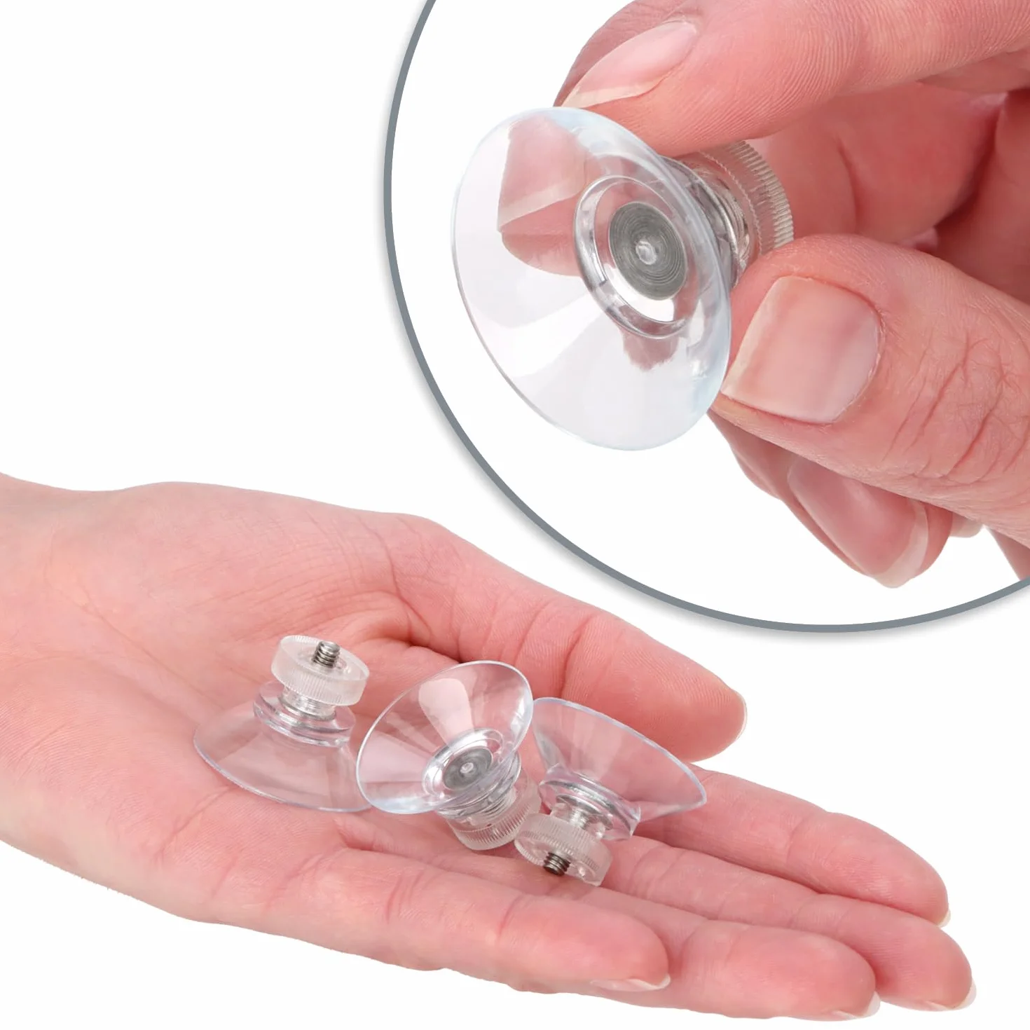 com-four® Ventosas 8X con Rosca M4 Ø 30 mm Sujeción Extra Fuerte en Superficies Lisas