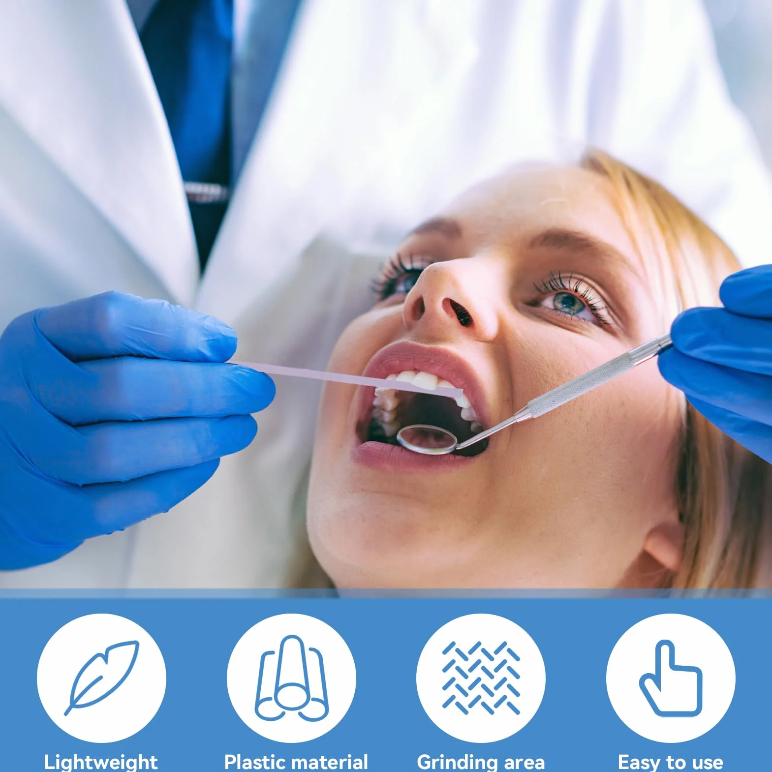 60 PCS Tiras De Pulido Dental Para Pulir Los Dientes, 4 Colores Resistente Al Desgaste Plástico Dental Papel De Lija Lima Dental Portátil