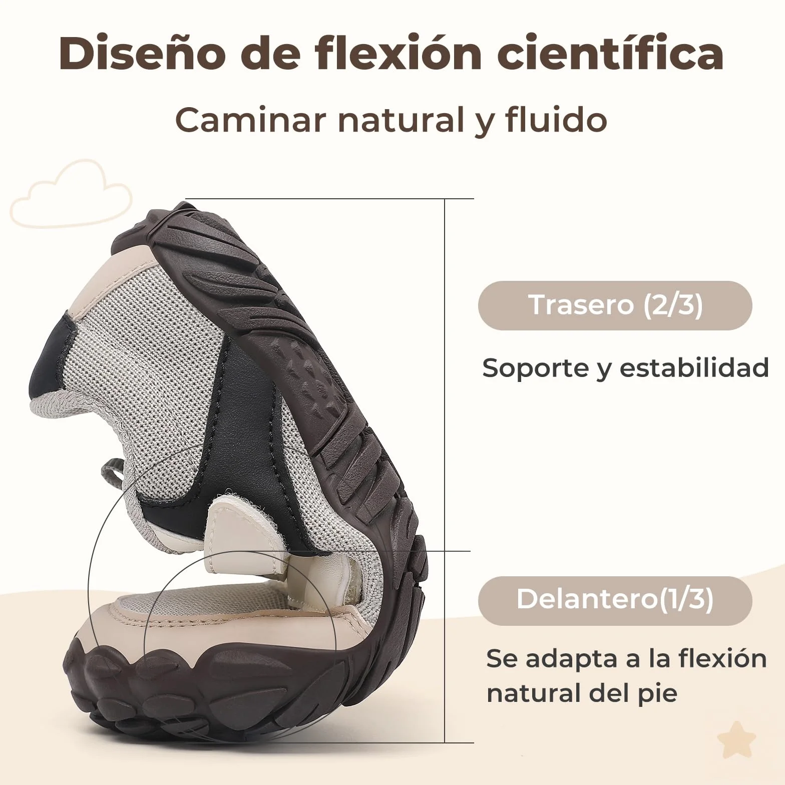SAGUARO Zapatillas Barefoot Niños Sneakers Minimalista Puntera Ancha Exterior Interior Gr.25-36