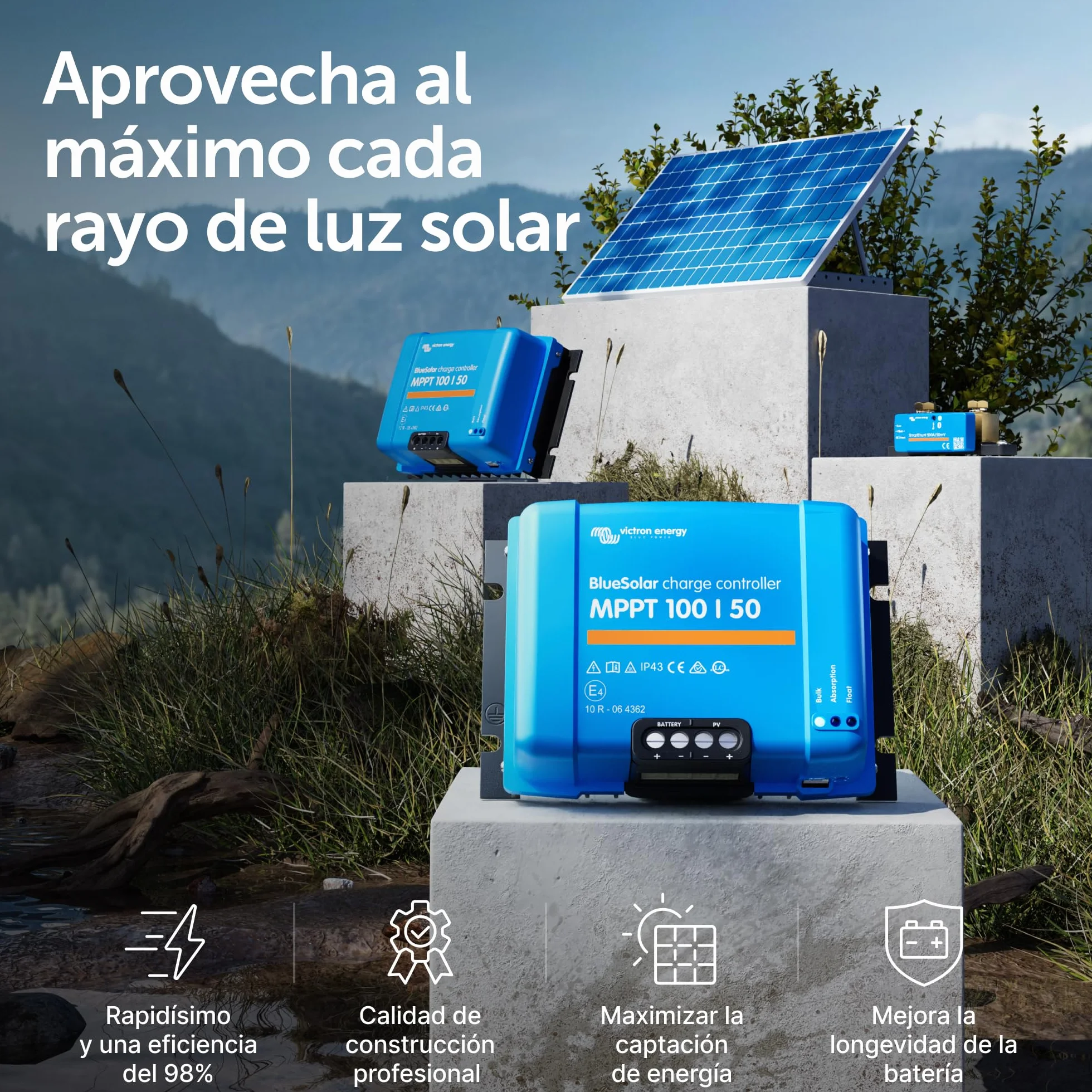 Victron Energy BlueSolar MPPT 100V 50A 12/24V Controlador de Carga Solar