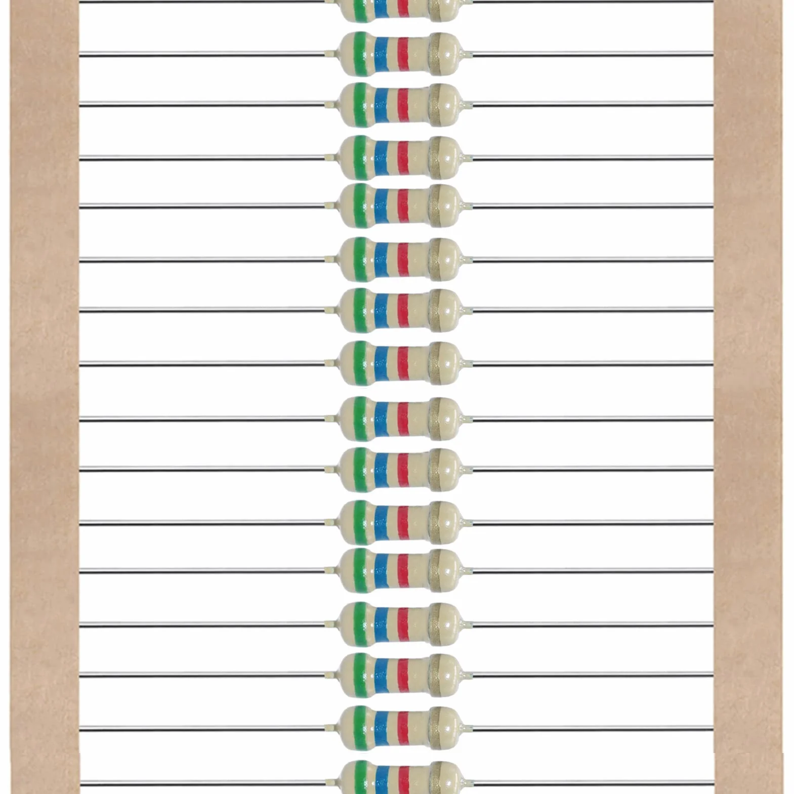 AUKENIEN 1250 Piezas Kit Resistencias 1/4W 25 Valores Película de Carbono 5%